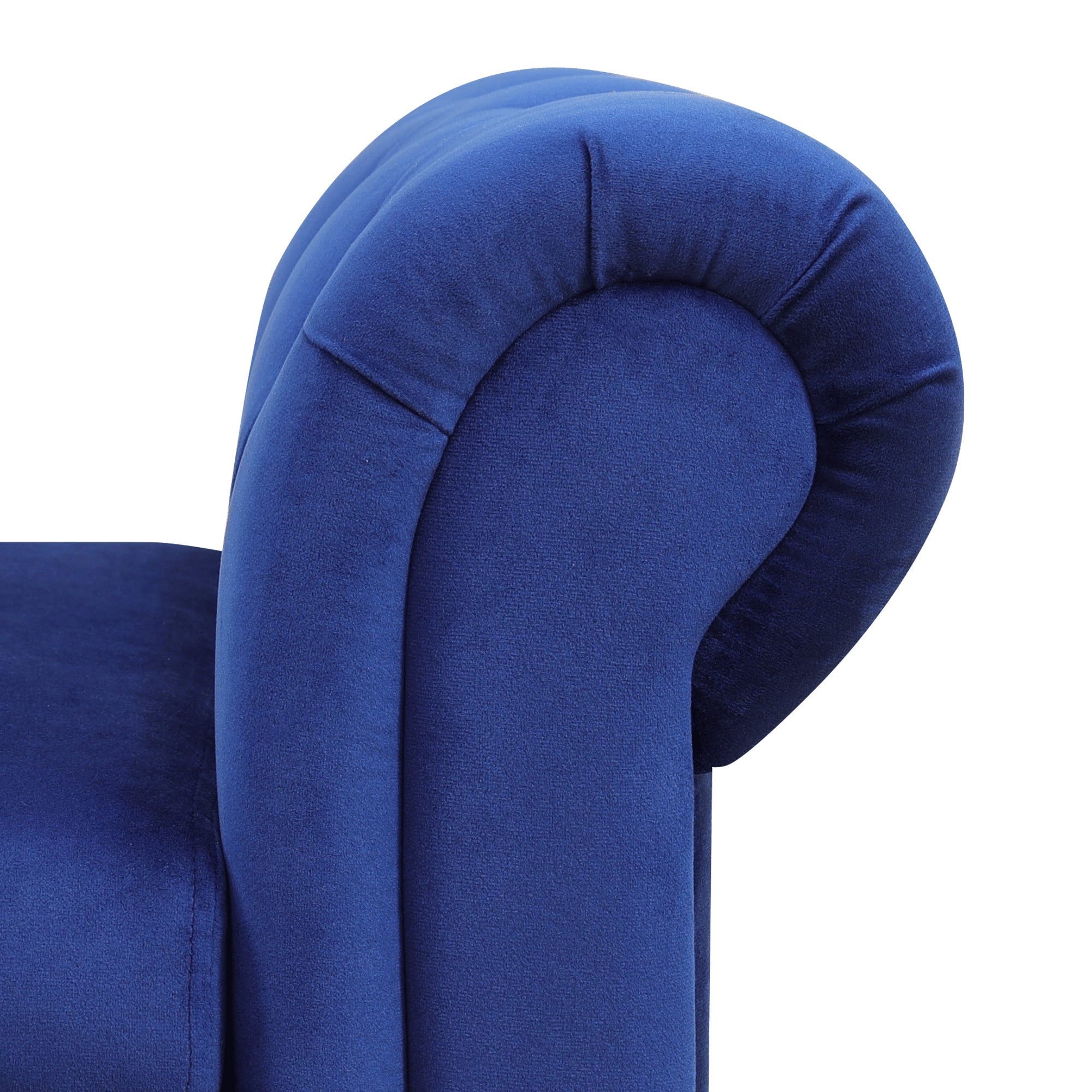 Blue Fluffy Fabric Bedroom Storage Bench