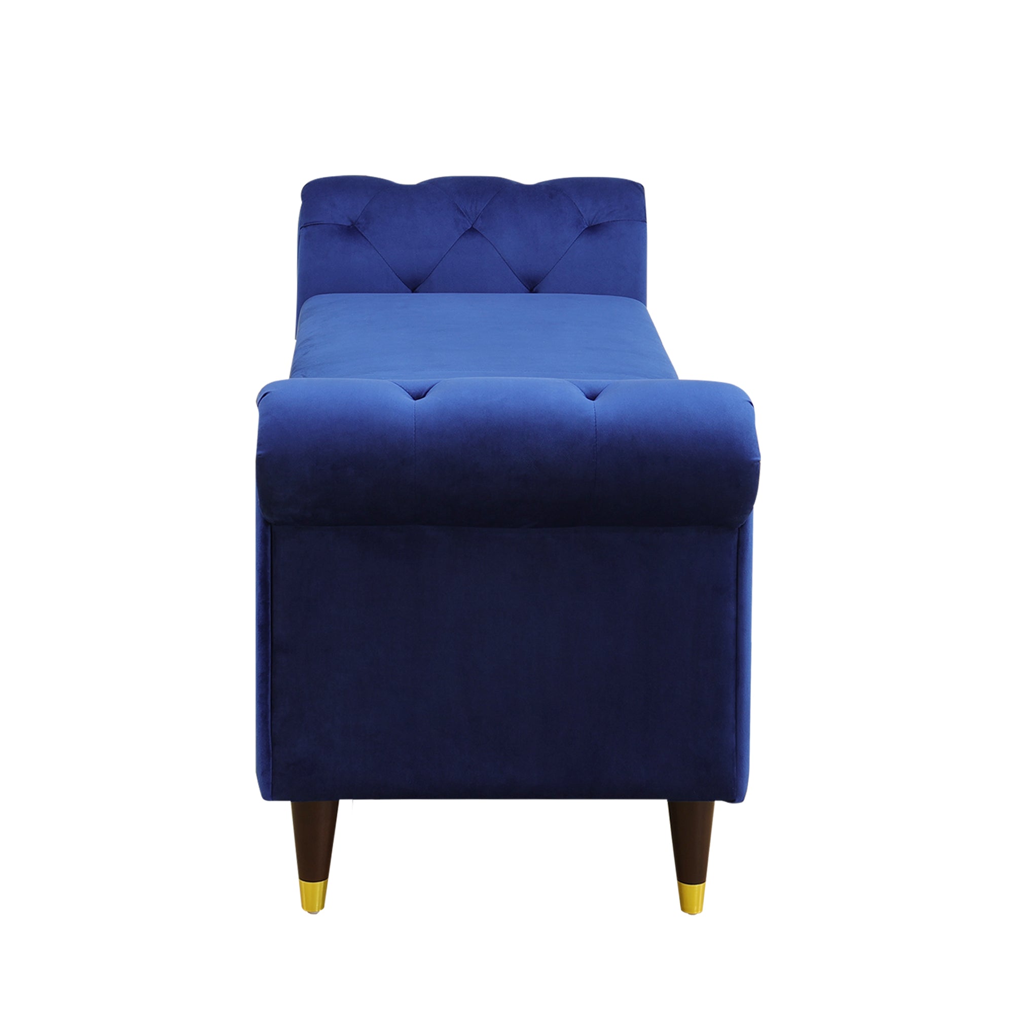 Blue Fluffy Fabric Bedroom Storage Bench
