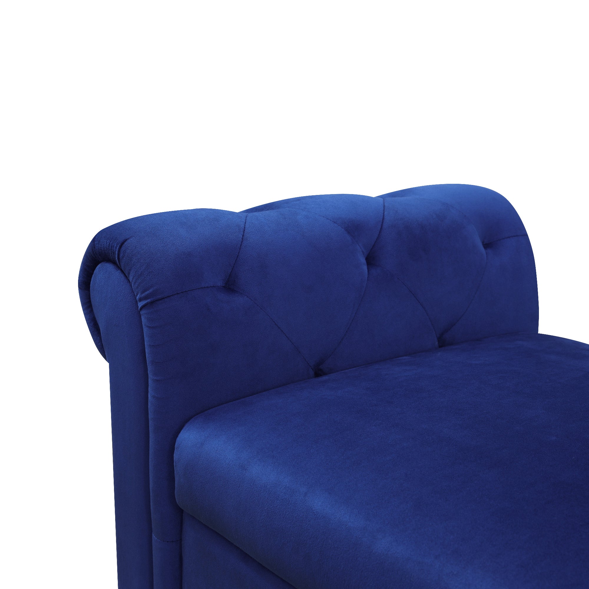 Blue Fluffy Fabric Bedroom Storage Bench