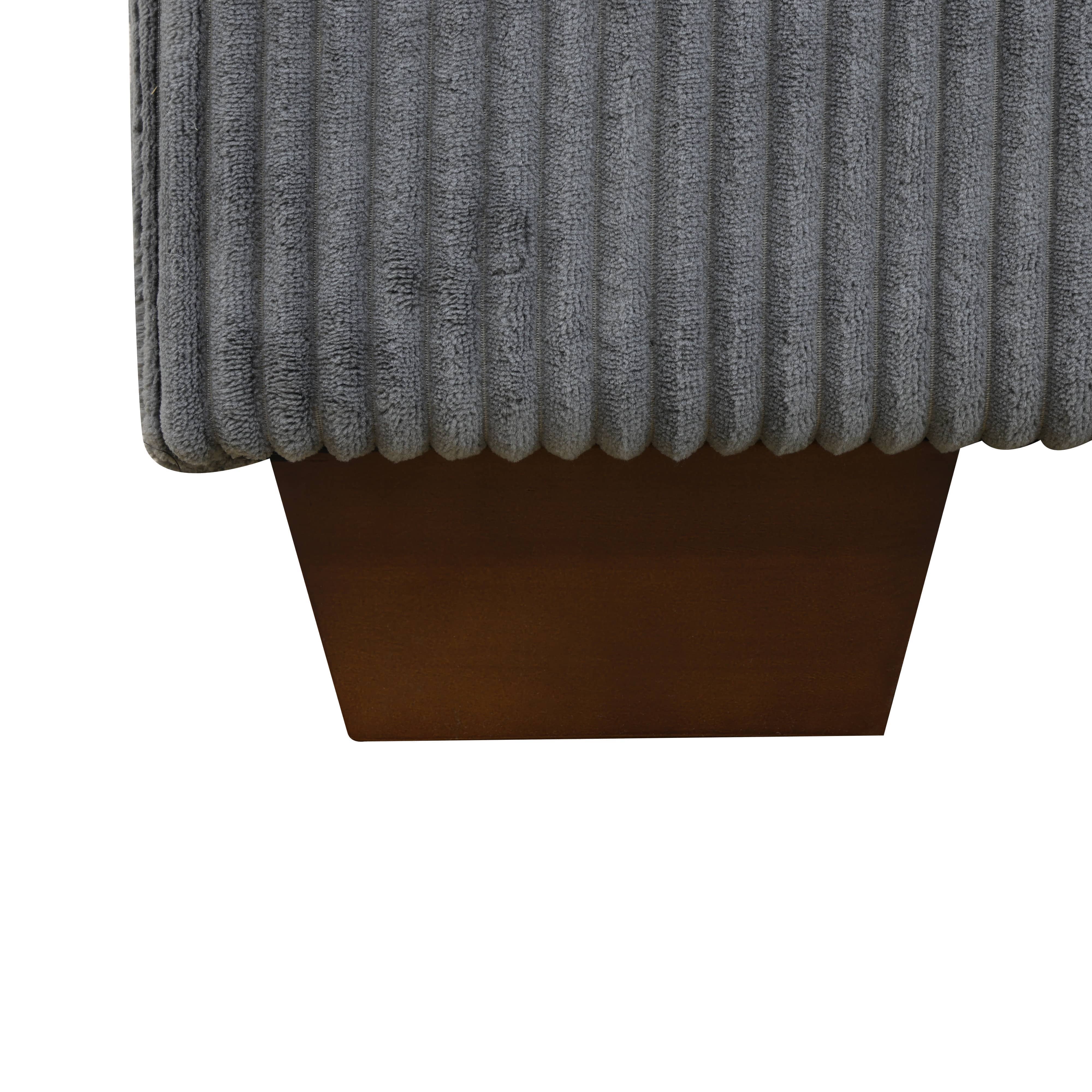 Ainehome Dark Grey Corduroy 6-Piece Living Room Sofa Set-4