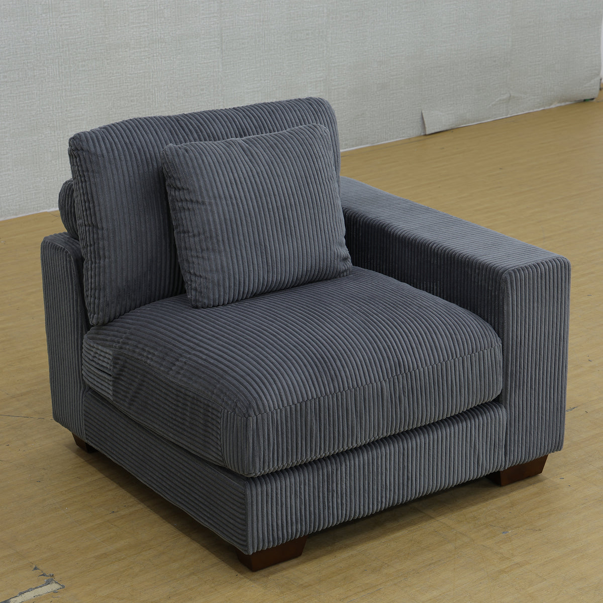 Dark Gray Corduroy 7-Piece Modular Sectional with Storage Ottoman - product image