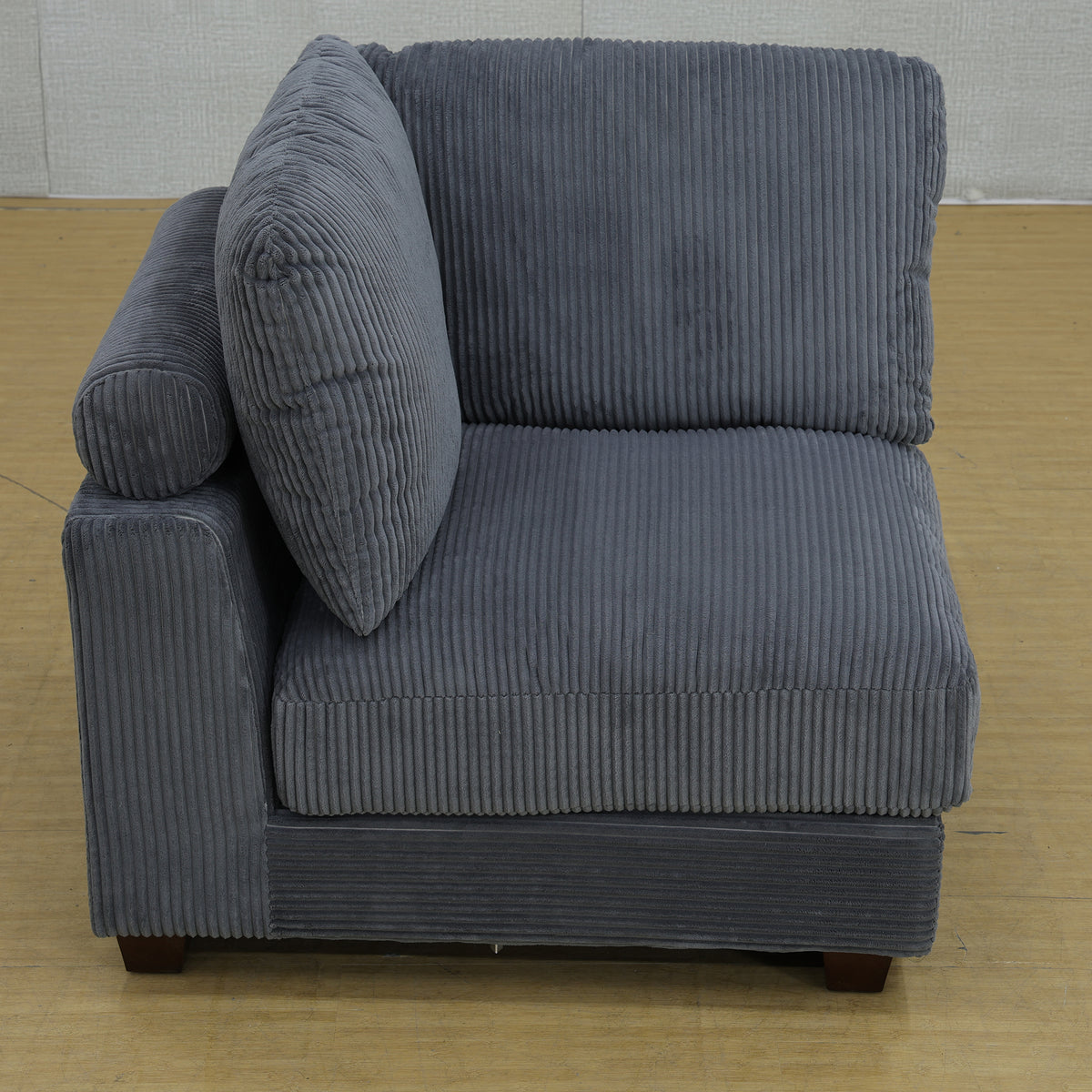 Dark Gray Corduroy 7-Piece Modular Sectional with Storage Ottoman - product image