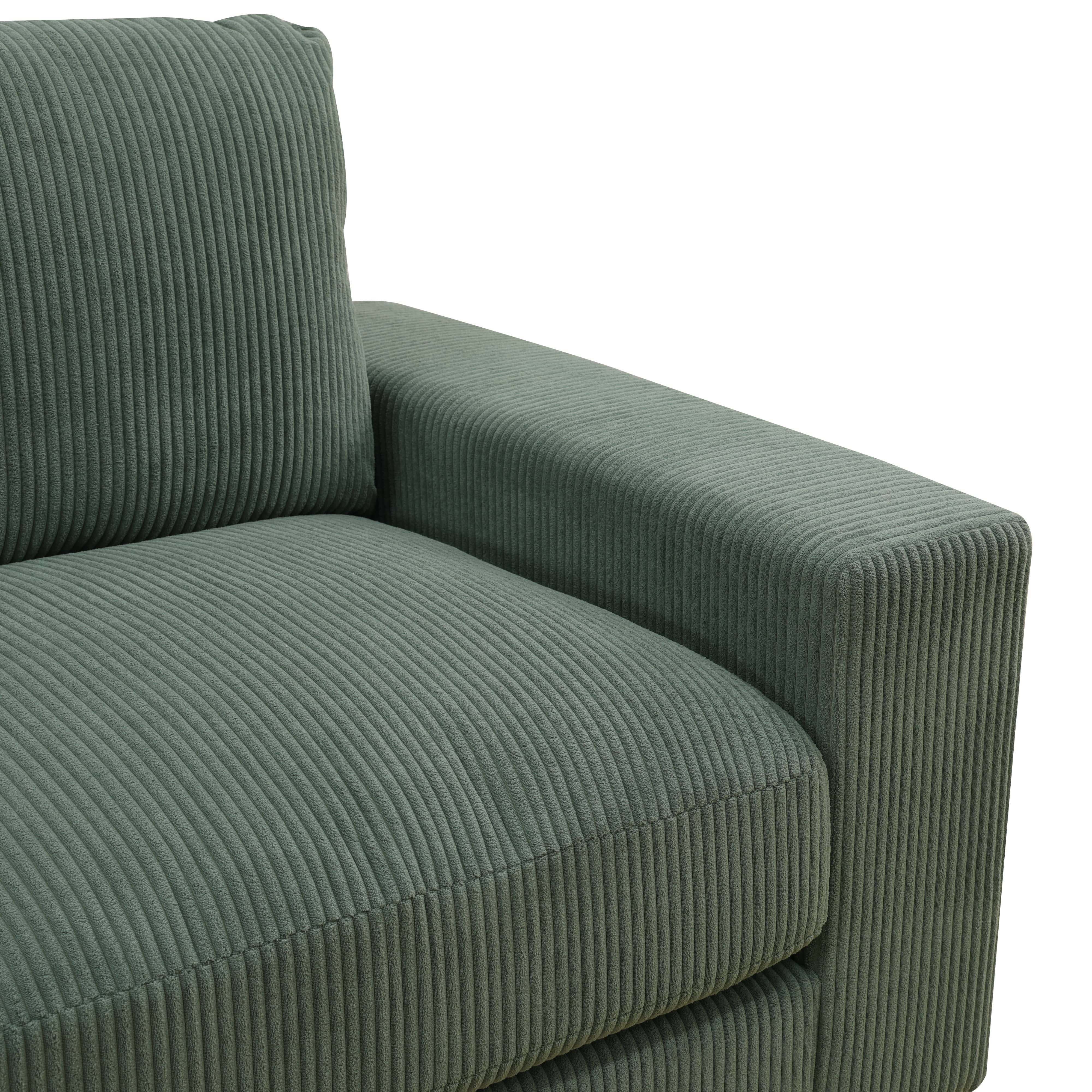 Ainehome Green Corduroy 7-Piece Living Room Sofa Set-1