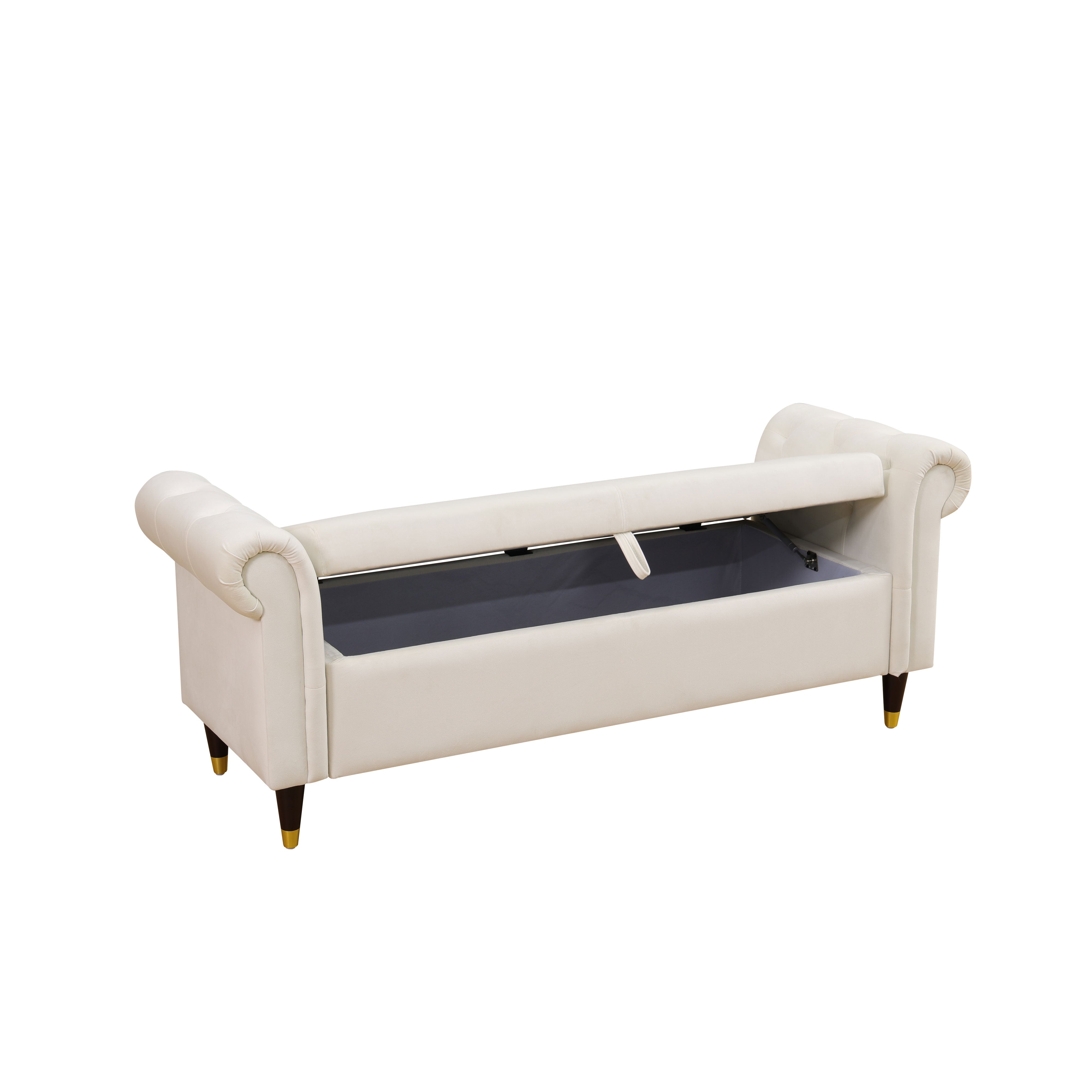 A AINEHOME White Fluffy Fabric Bedroom Storage Bench