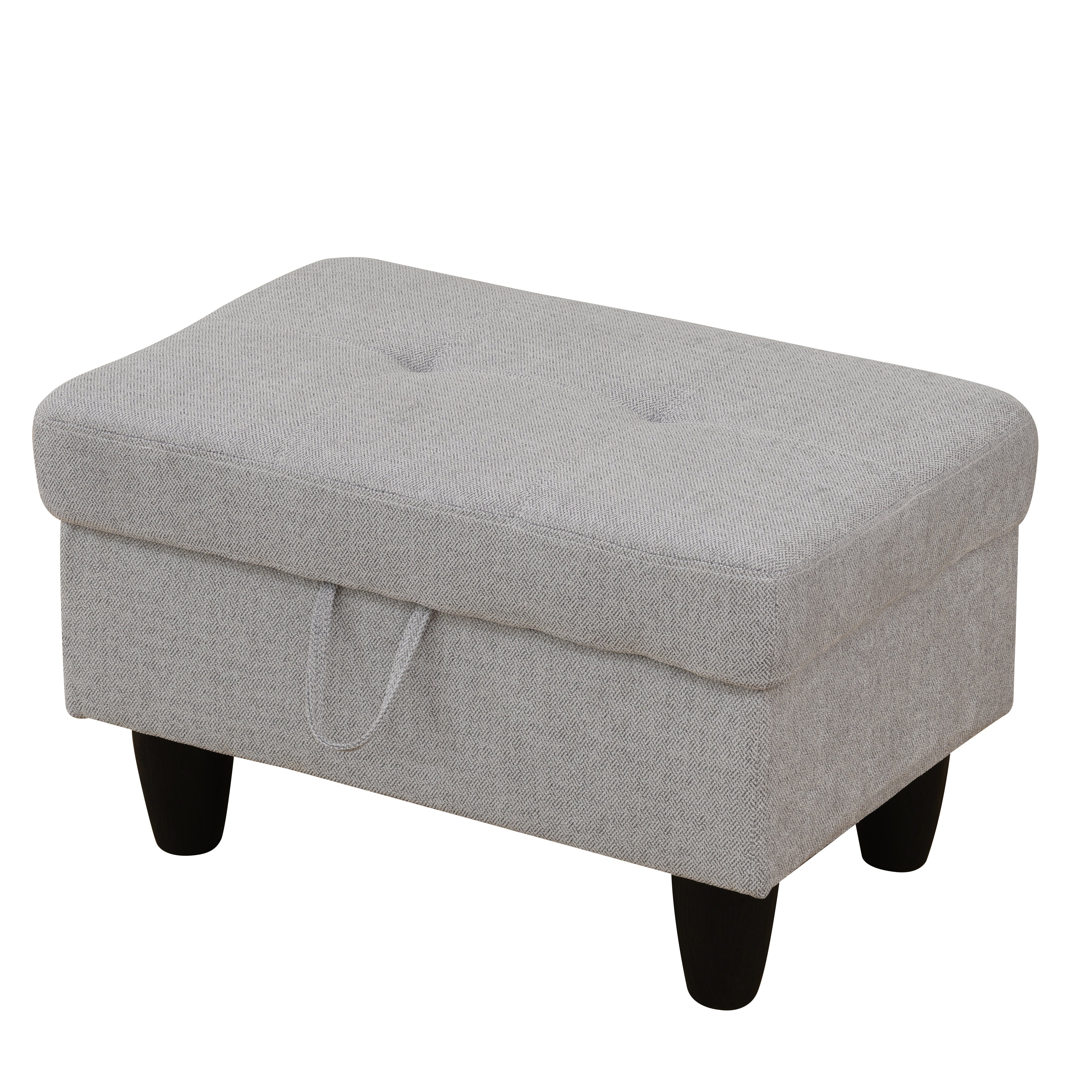 Ainehome Grey Flannel Living Room Sofa Ottoman
