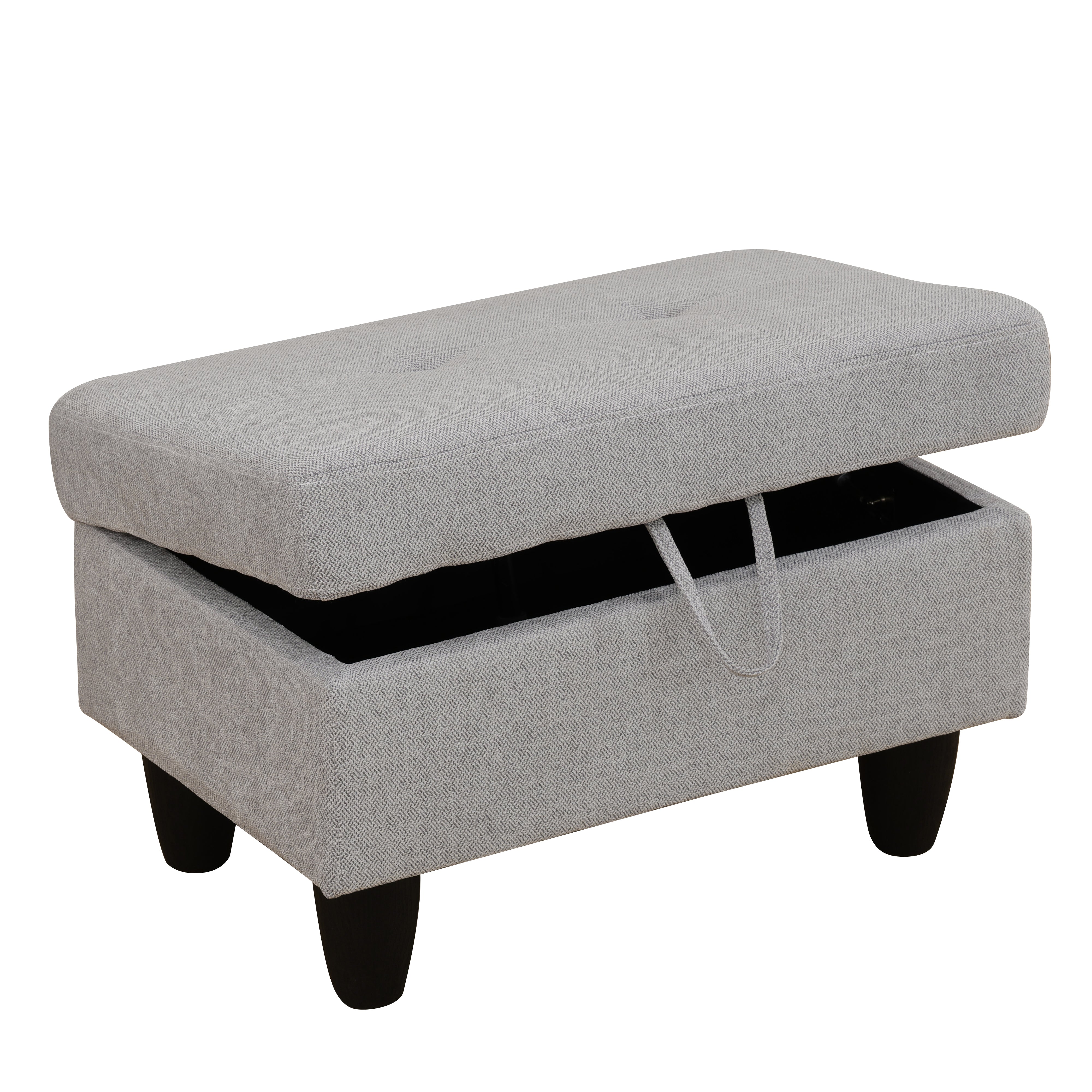 Sofá otomano de franela gris para sala de estar de Ainehome