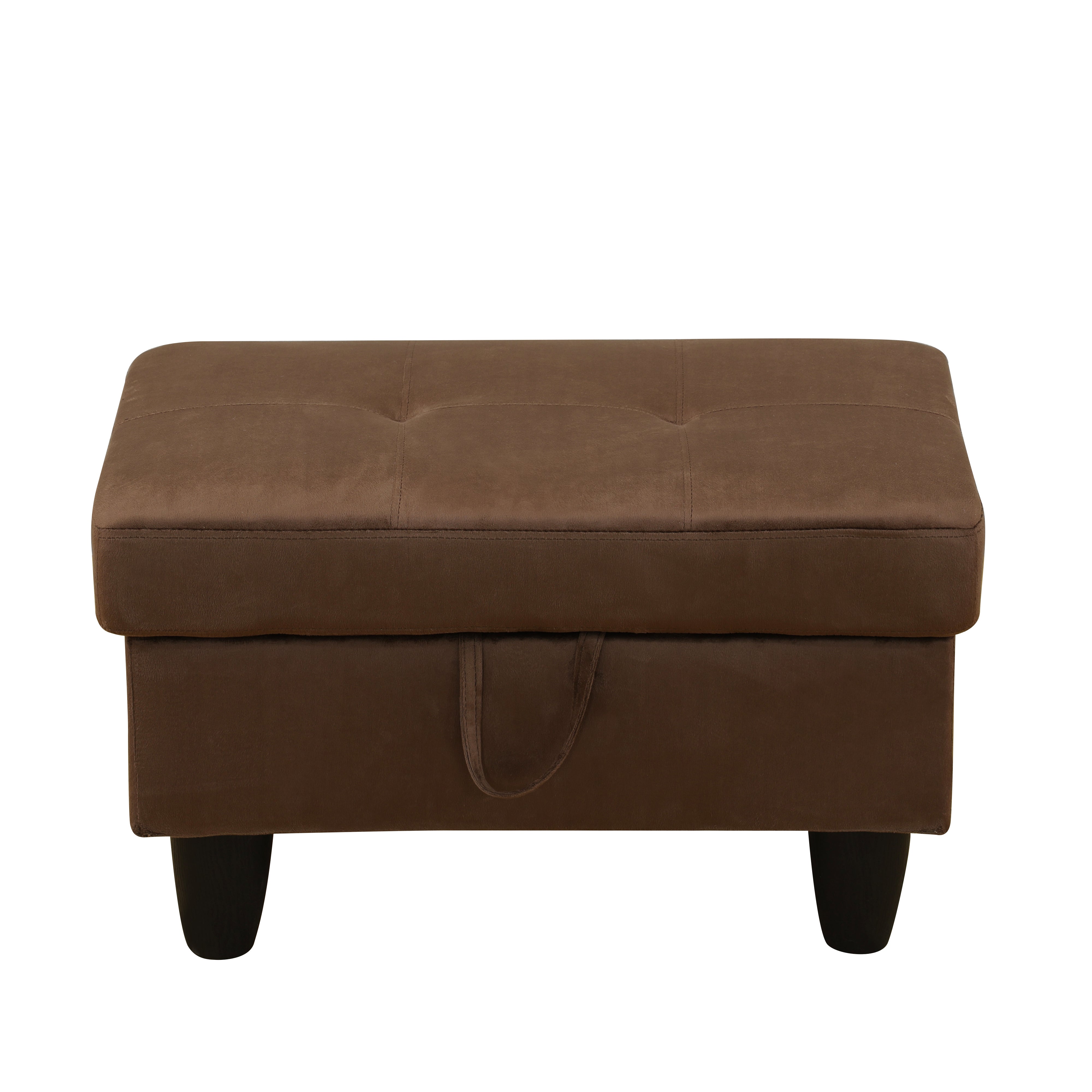 Ainehome Chocolate Flannel Living Room Sofa Ottoman