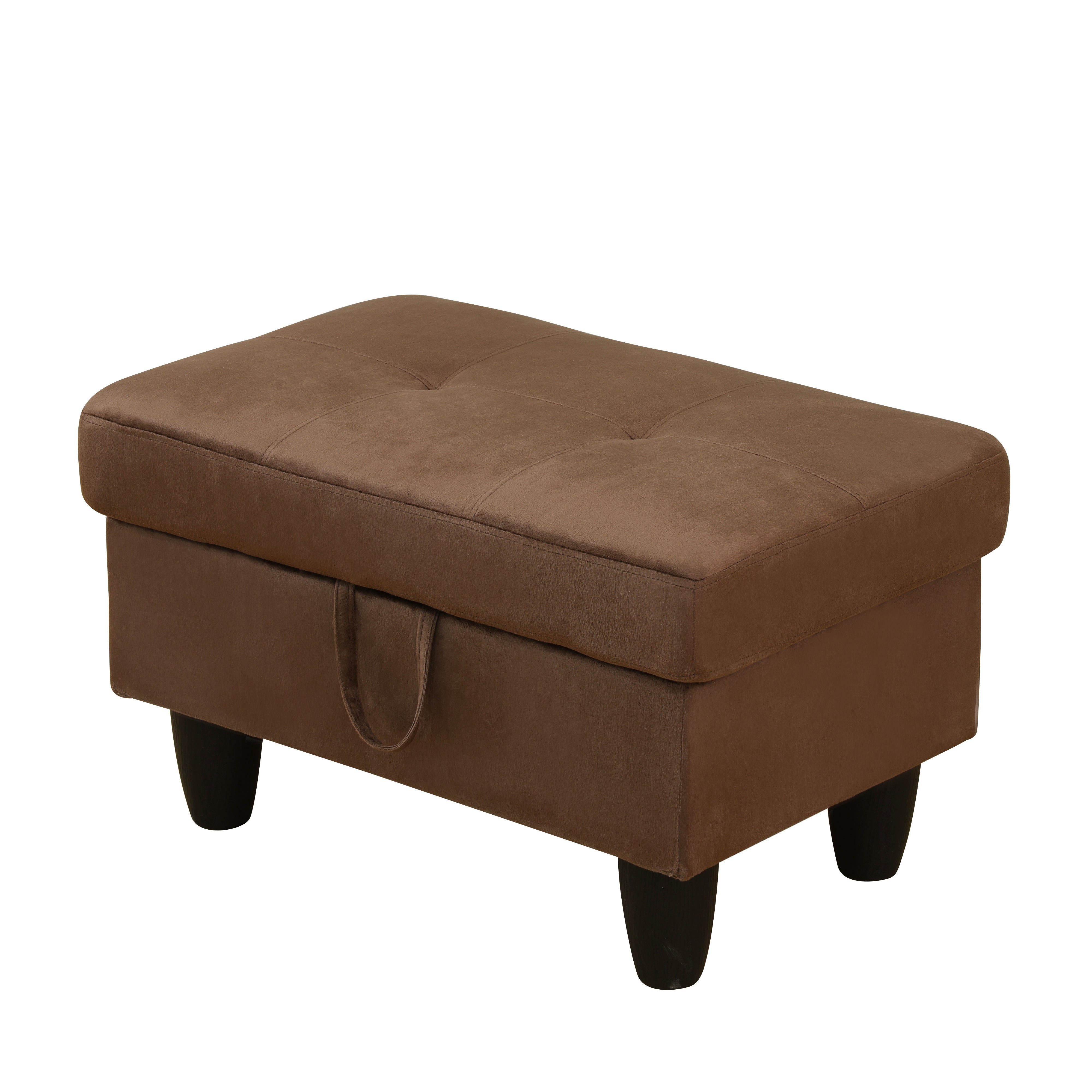 Ainehome Chocolate Flannel Living Room Sofa Ottoman