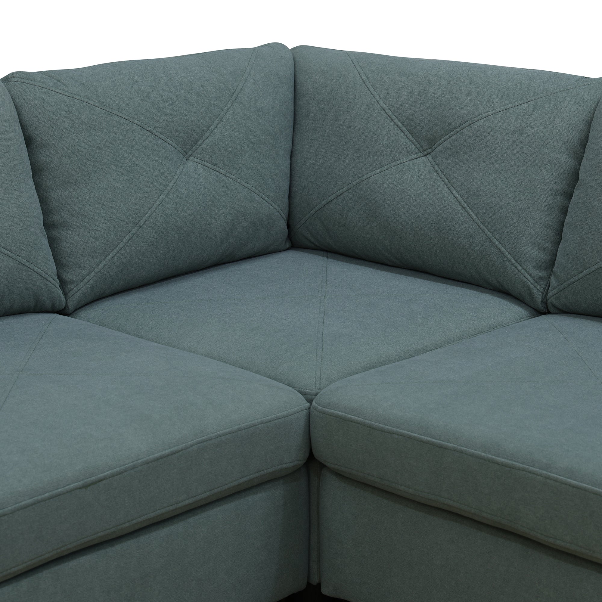 Ainehome Dendrobium Green Calico 4-Piece Living Room Sofa Set