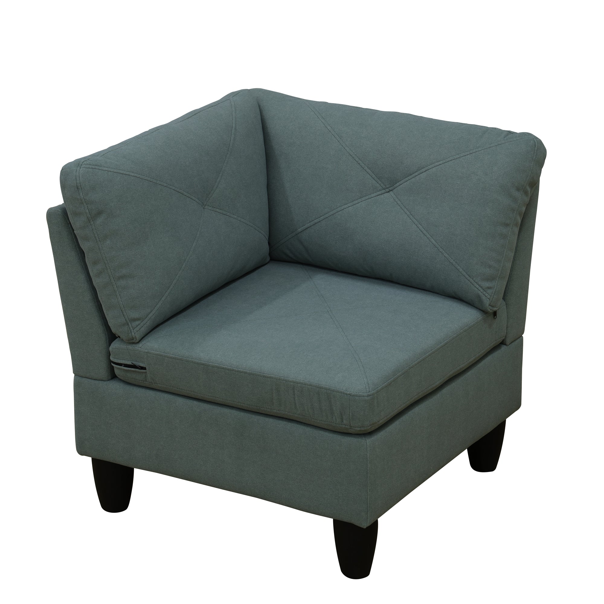 Ainehome Dendrobium Green Calico 4-Piece Living Room Sofa Set