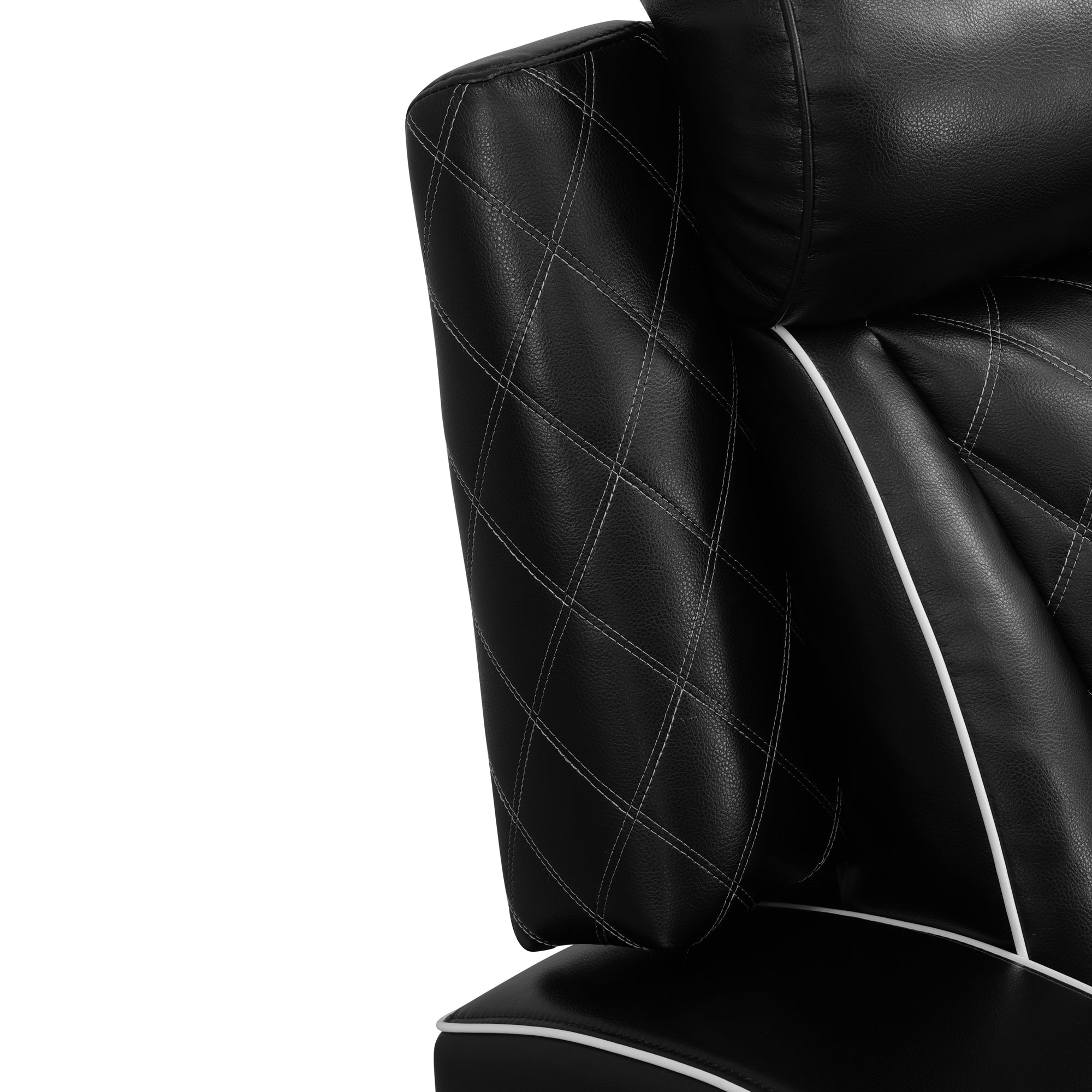 Black Breathable Leather 3-Piece Living Room Functional Sofa Set