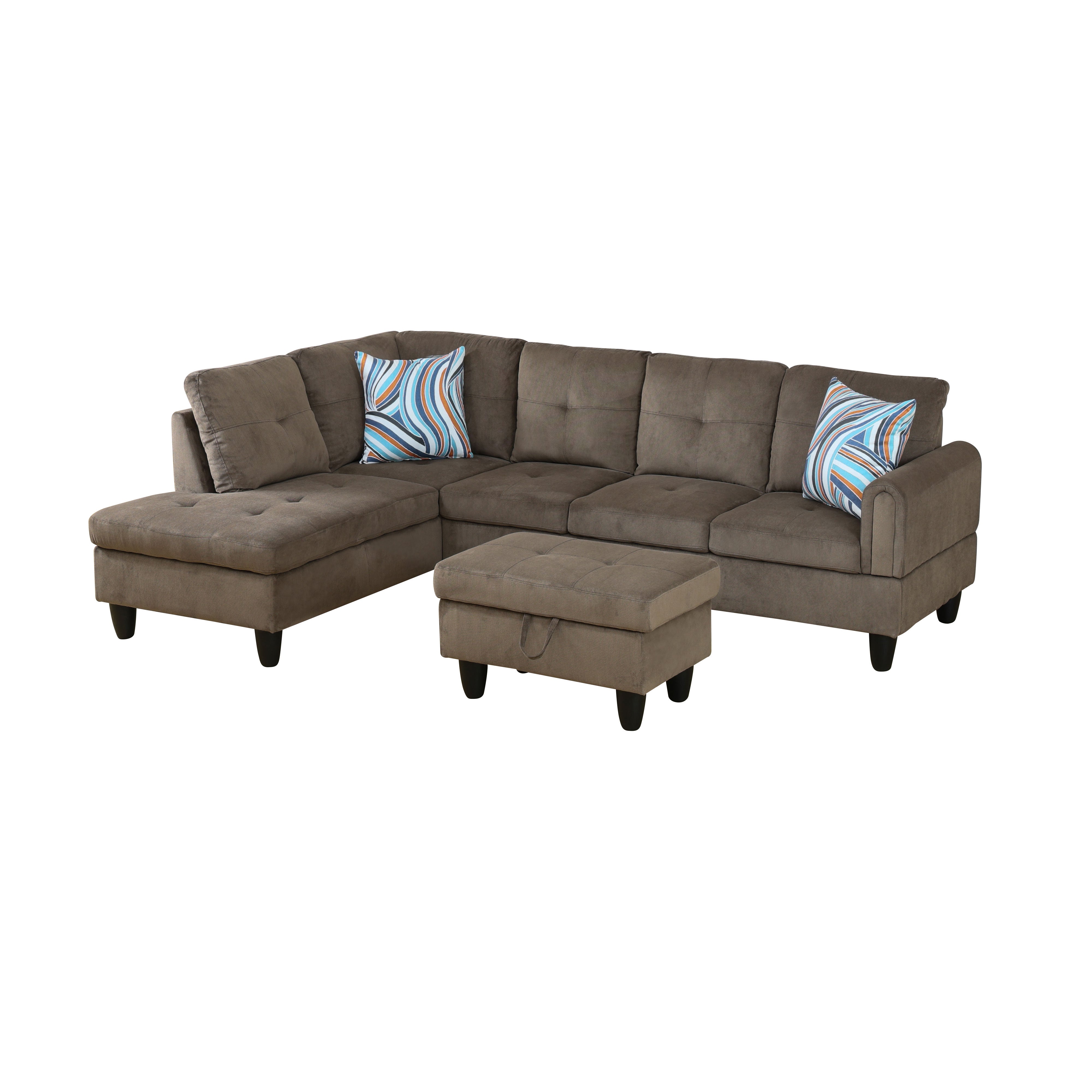 Ainehome Brown Corduroy Sofa Set – Modern Living Room Furniture