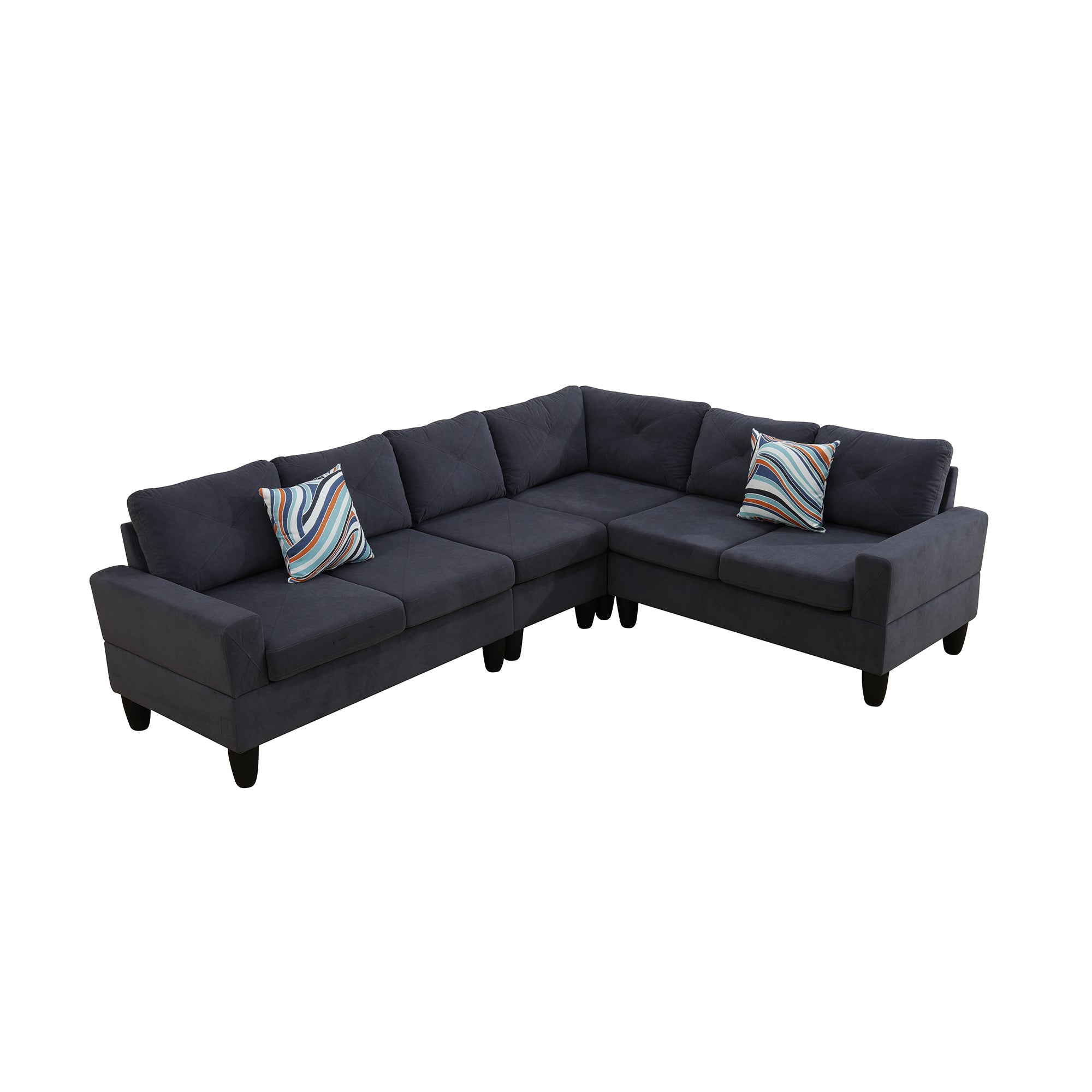 Ainehome Dark Grey Massa Flannel 4-Piece Couch Living Room Sofa Set