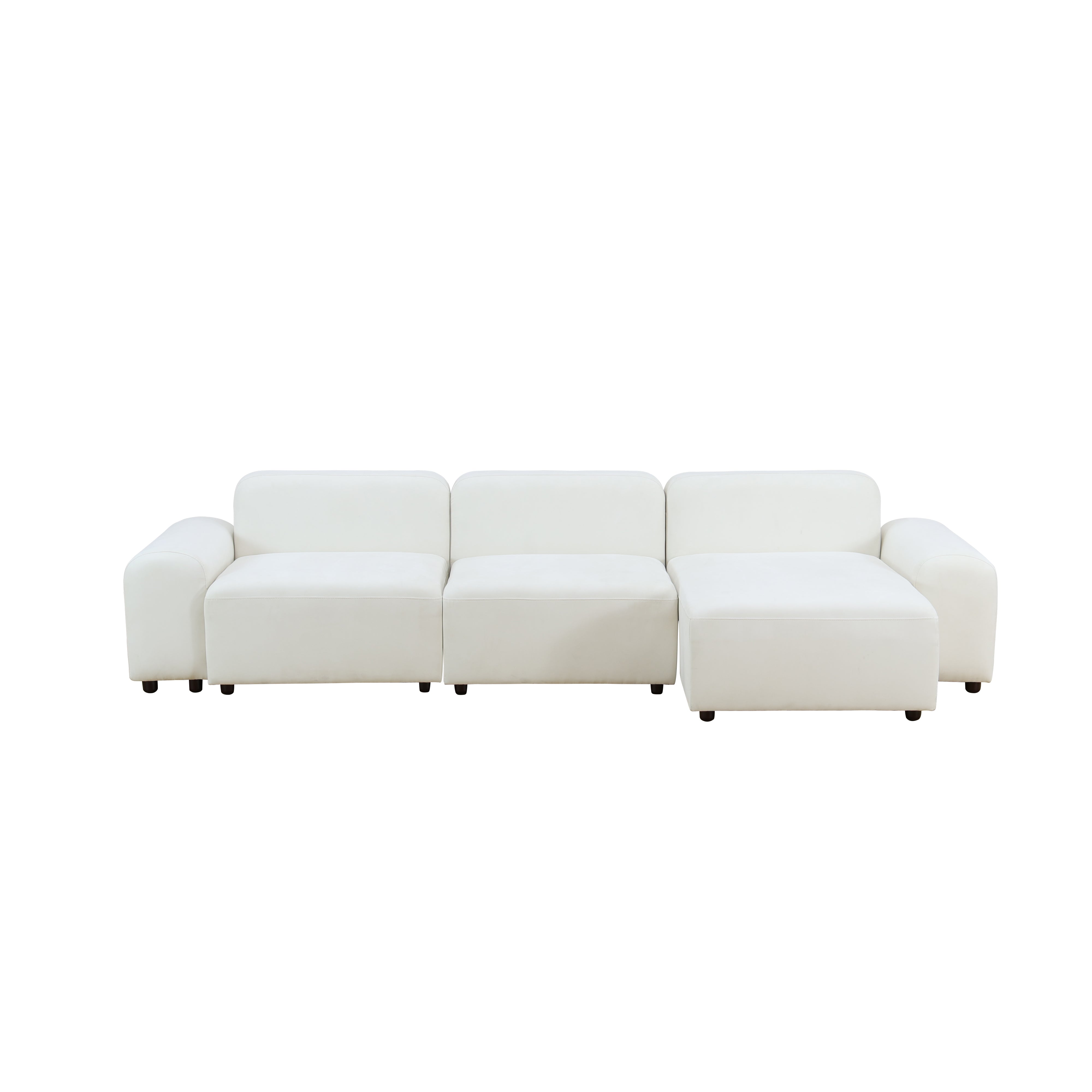 Ainehome White Microfiber 4-Piece Living Room Sofa Set