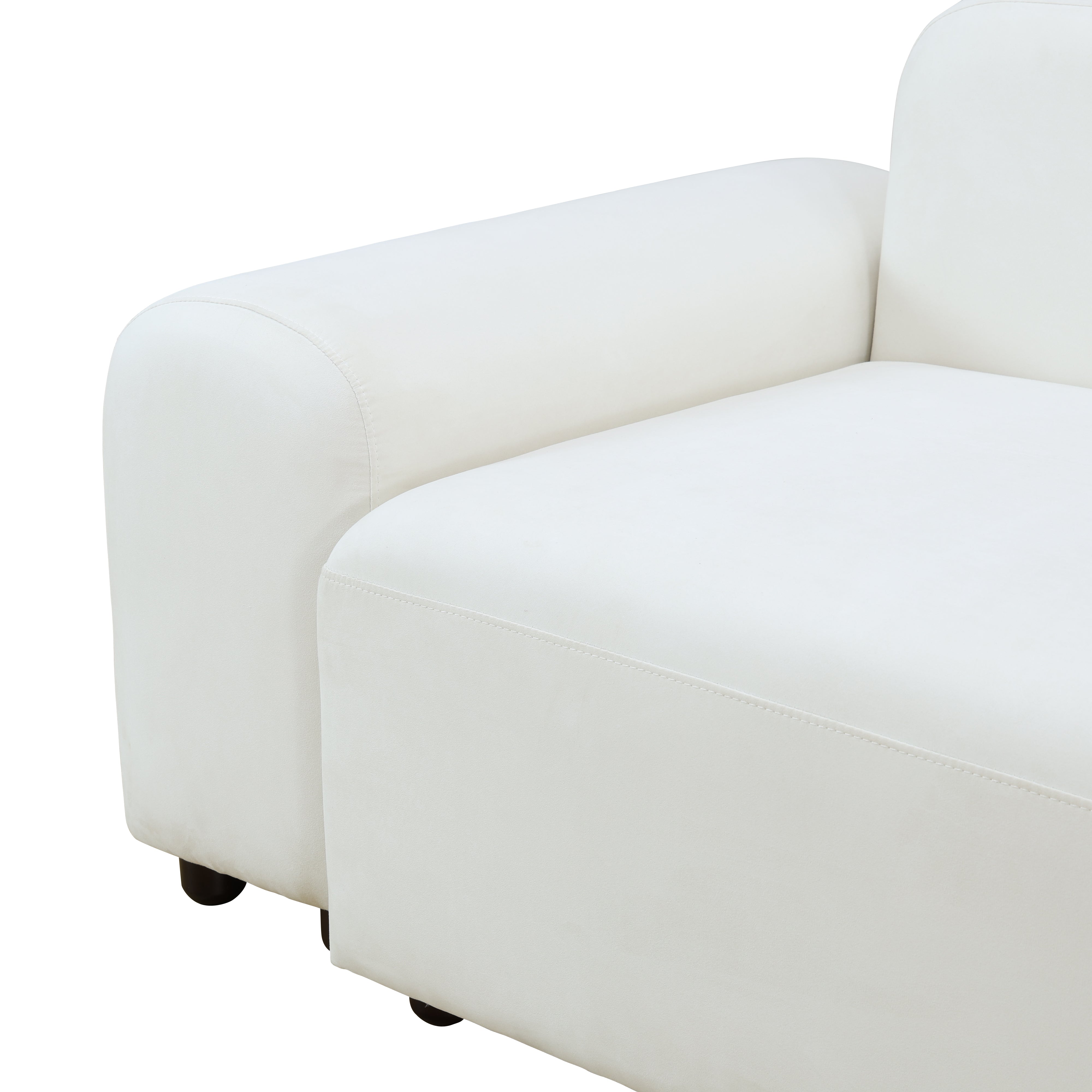 Ainehome White Microfiber 4-Piece Living Room Sofa Set