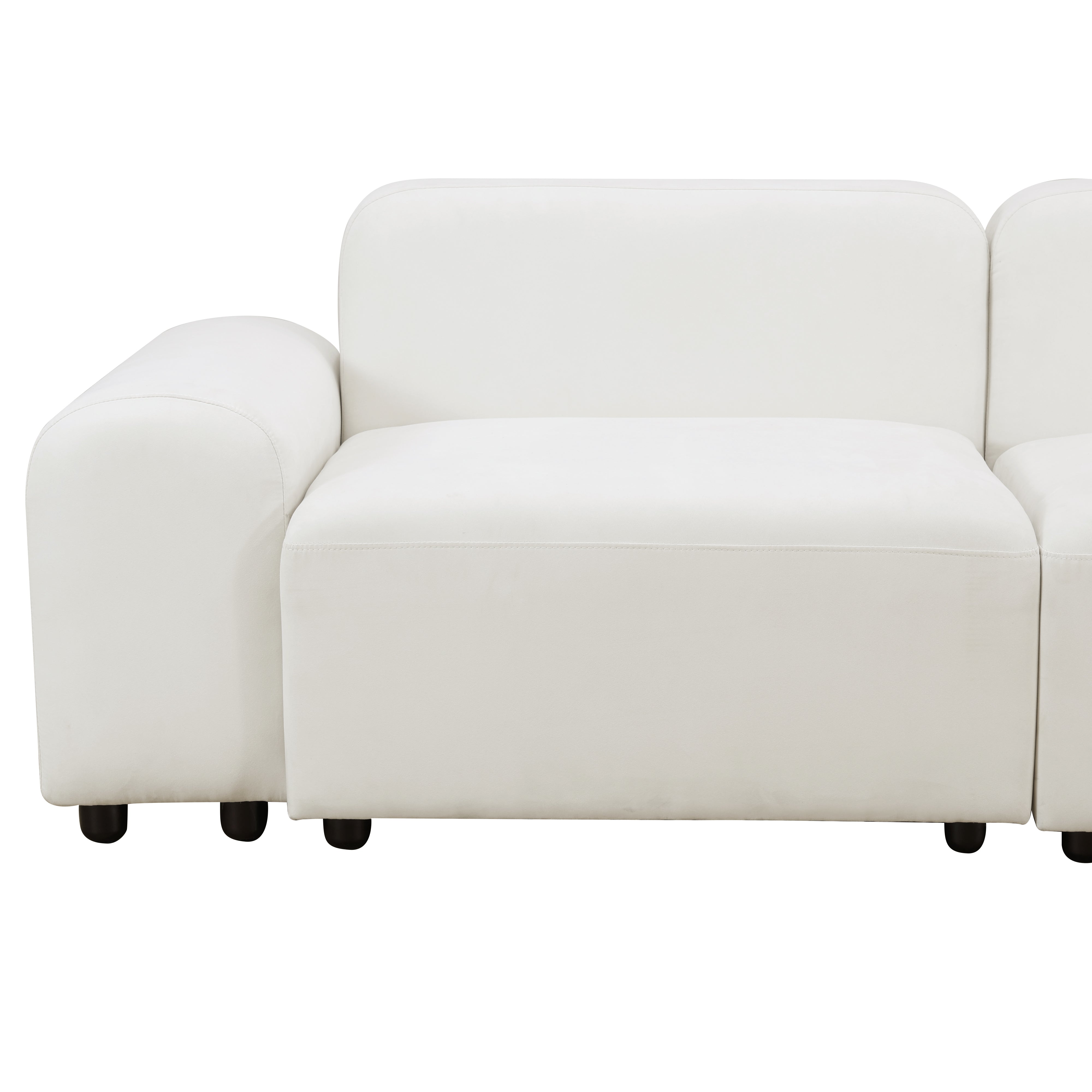 Aainehome White Microfiber 4-Piece Living Room Sofa Set