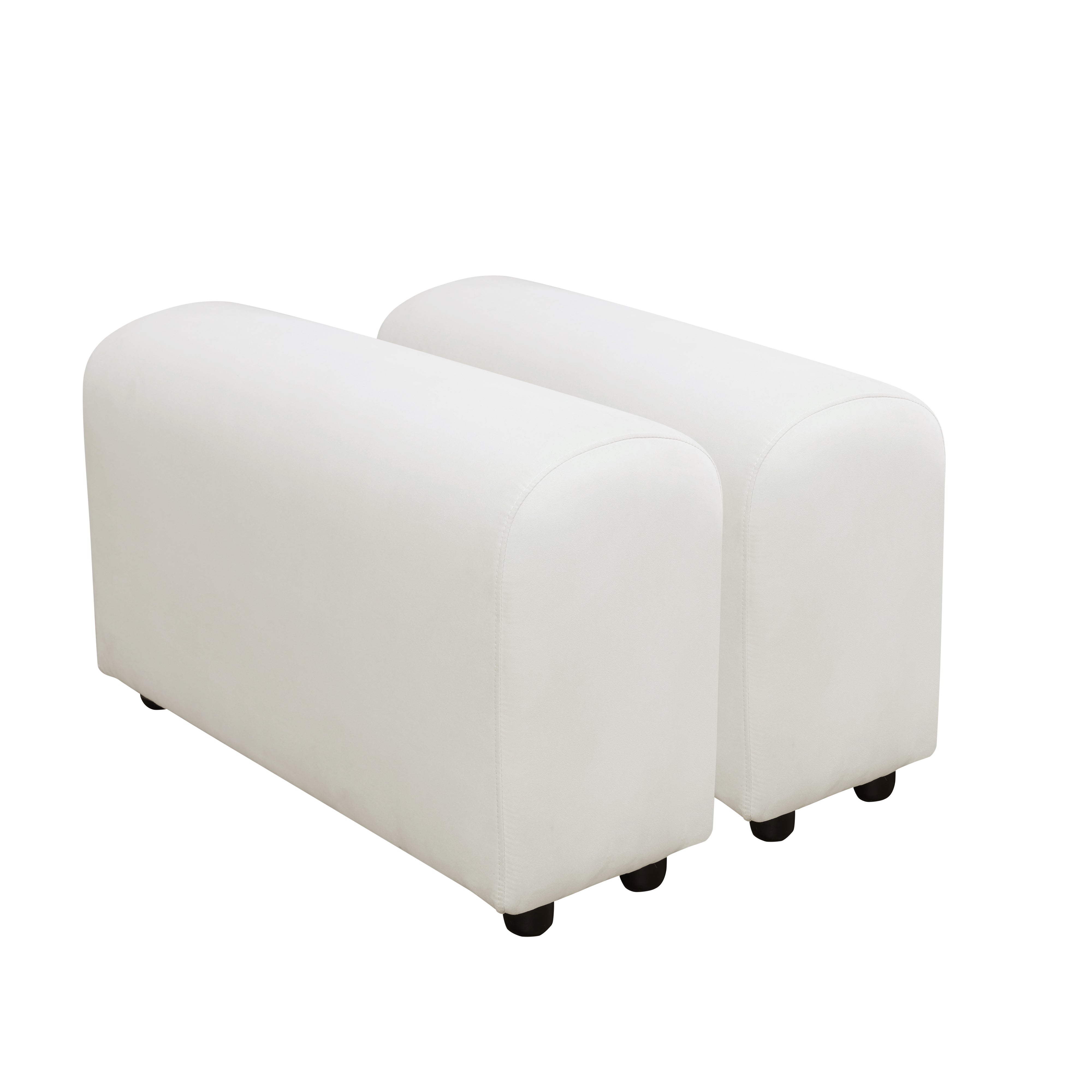 Aainehome White Microfiber 4-Piece Living Room Sofa Set
