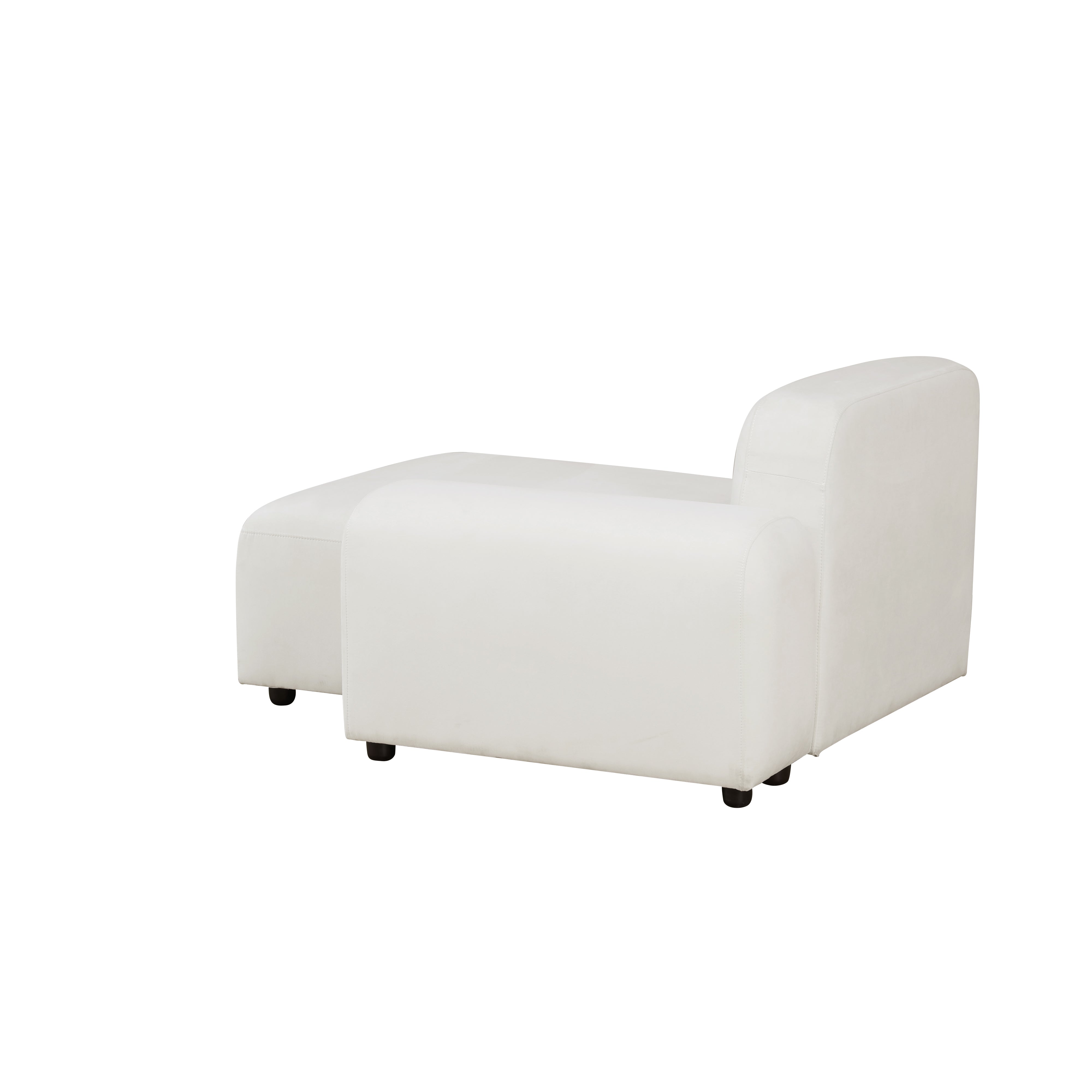 Aainehome White Microfiber 4-Piece Living Room Sofa Set