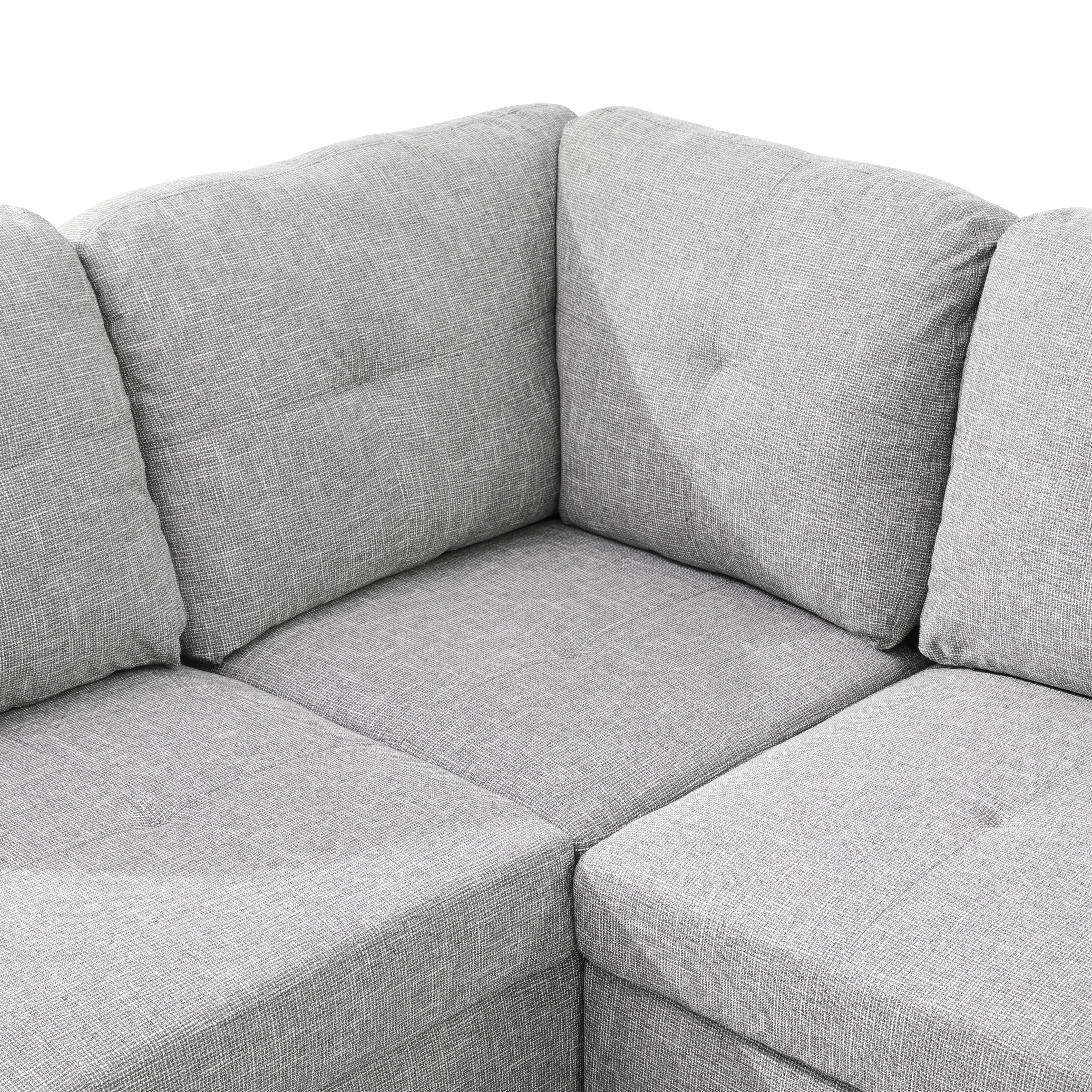 Ainehome 3-teiliges Sofa-Set aus grauem Leinen für das Wohnzimmer