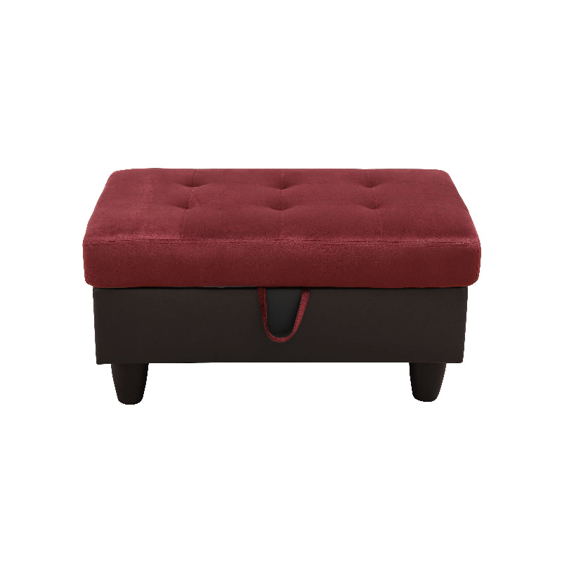 Red Faux Leather Storage Ottoman | Ainehome Living Room Sofa Living ...