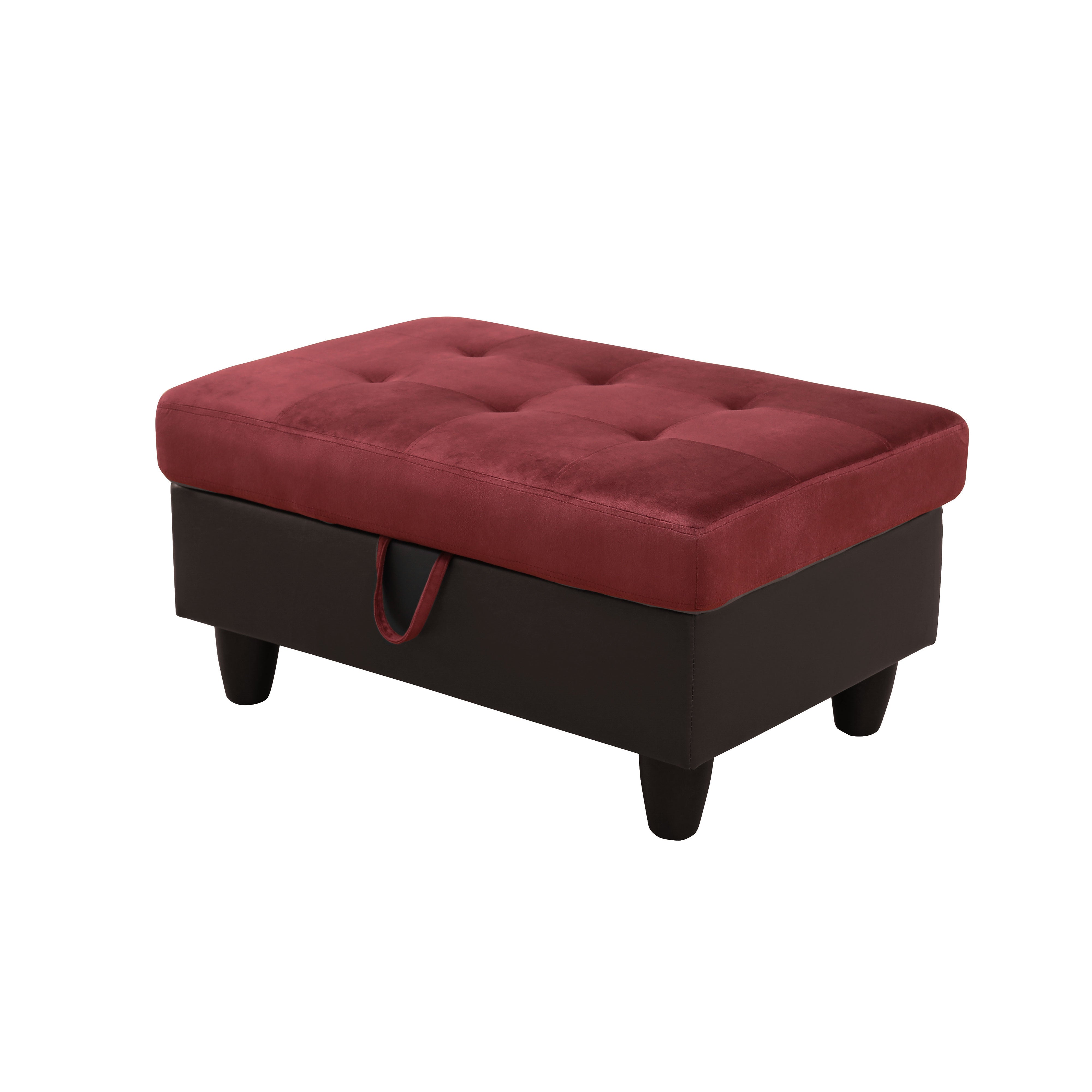 Ainehome Red Flannel And PVC Storage Ottoman Living Room Sofa