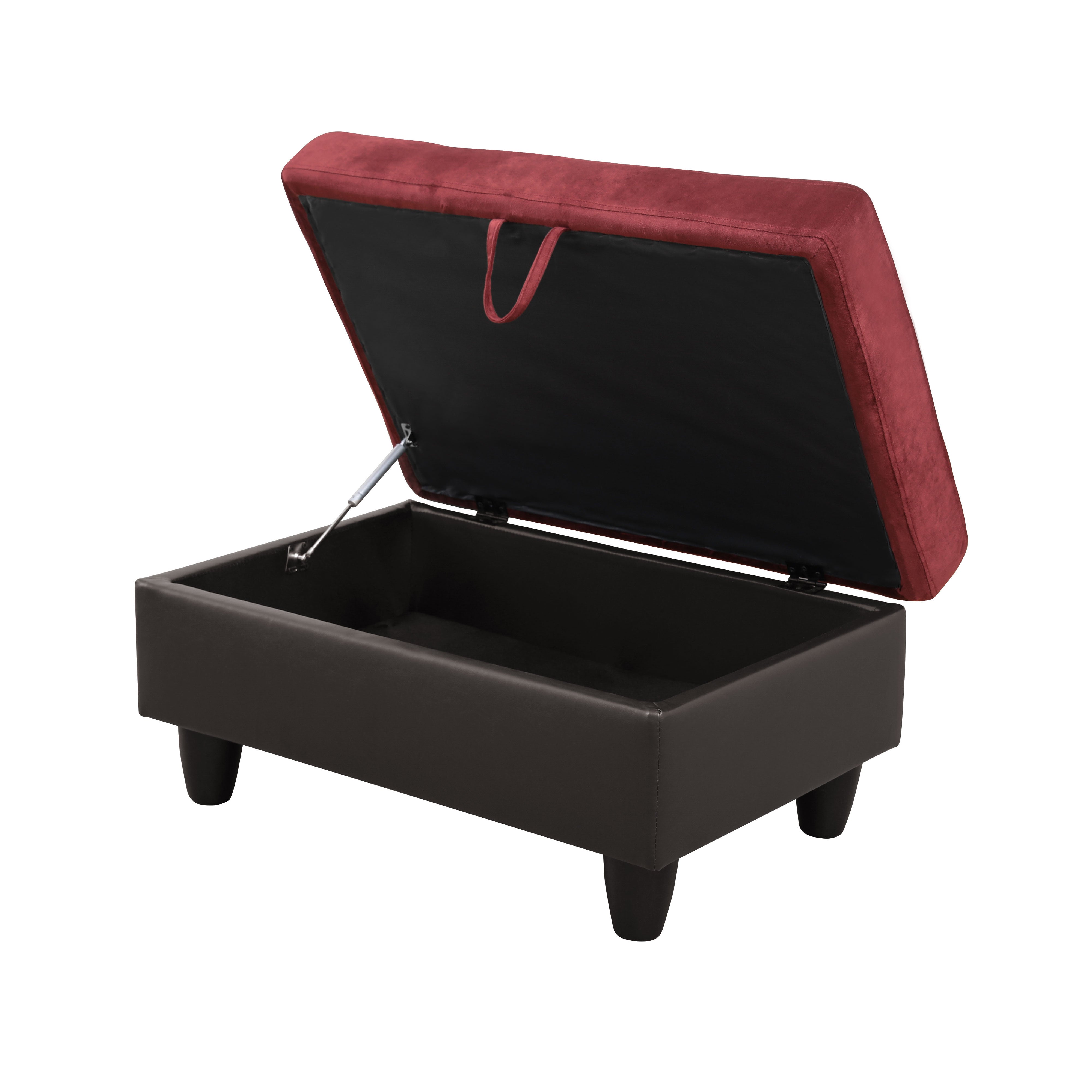 Ainehome Red Flannel And PVC Storage Ottoman Living Room Sofa