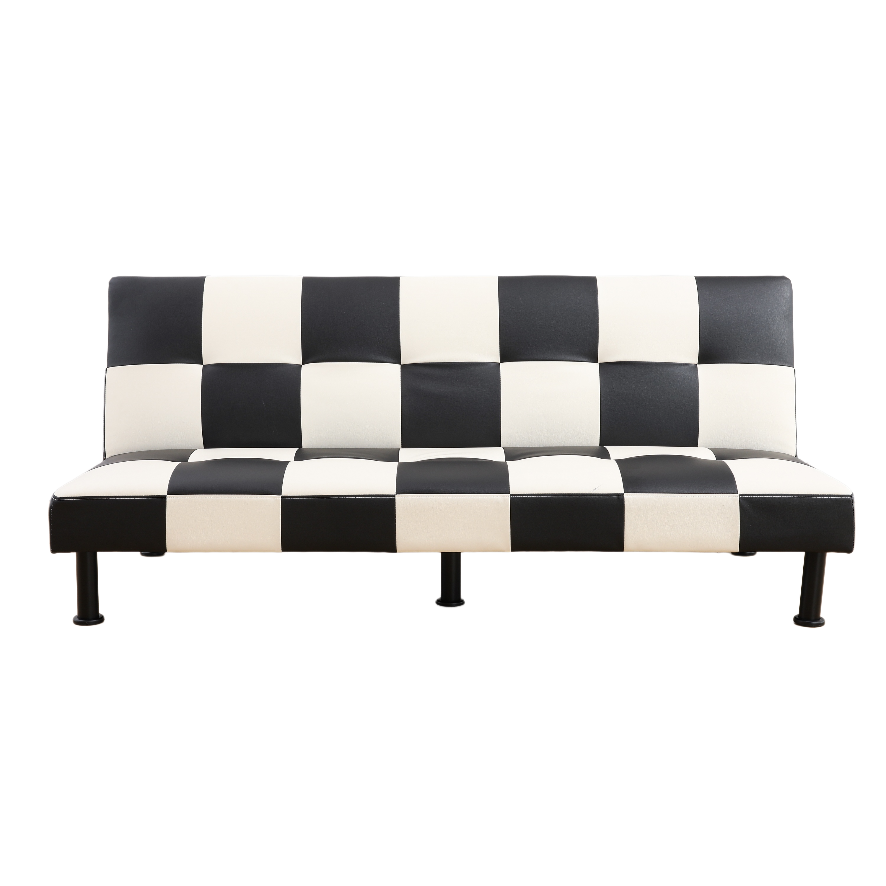 Ainehome Black&White Faux Leather Living Room Sofa bed
