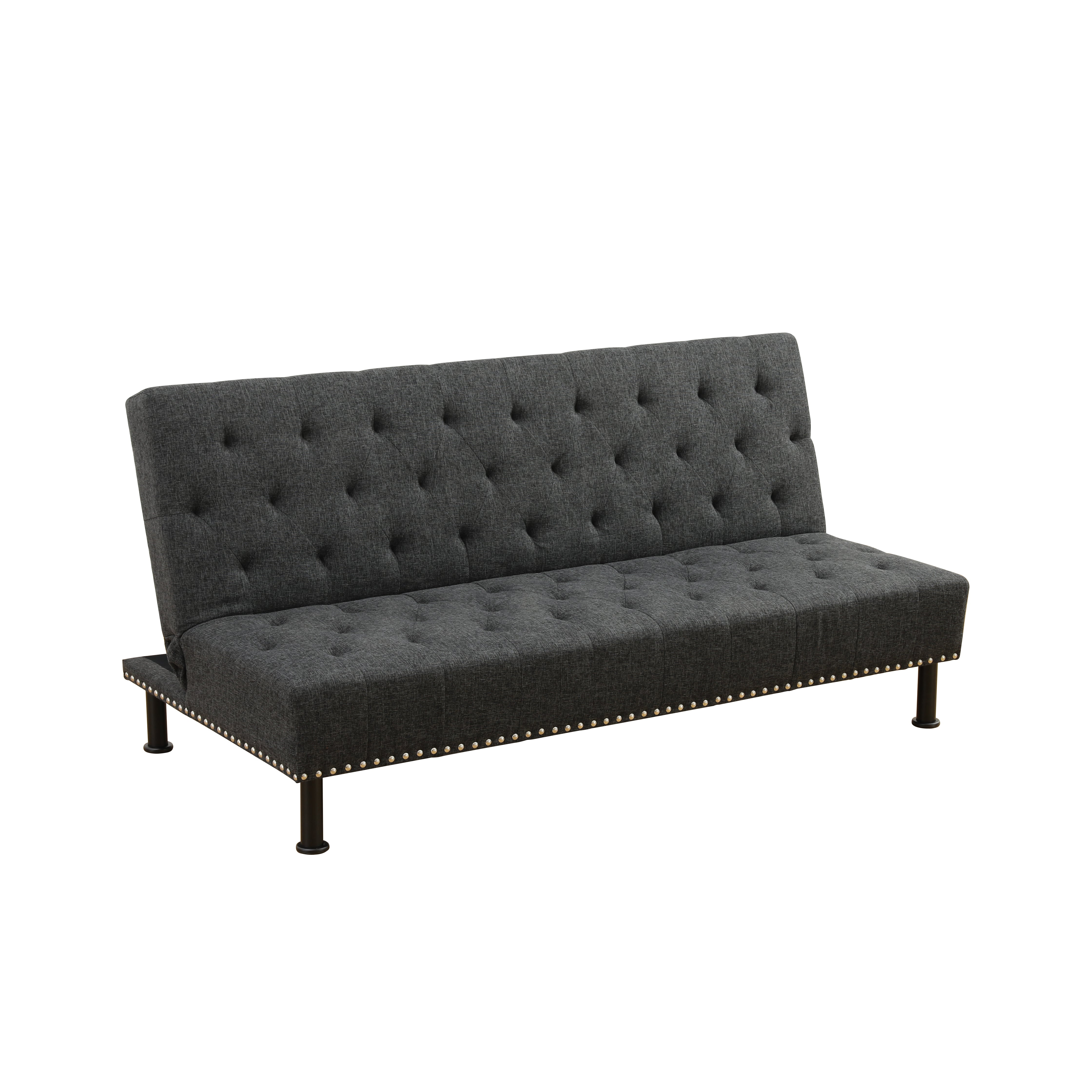Ainehome Black Grey Linen Sofa bed