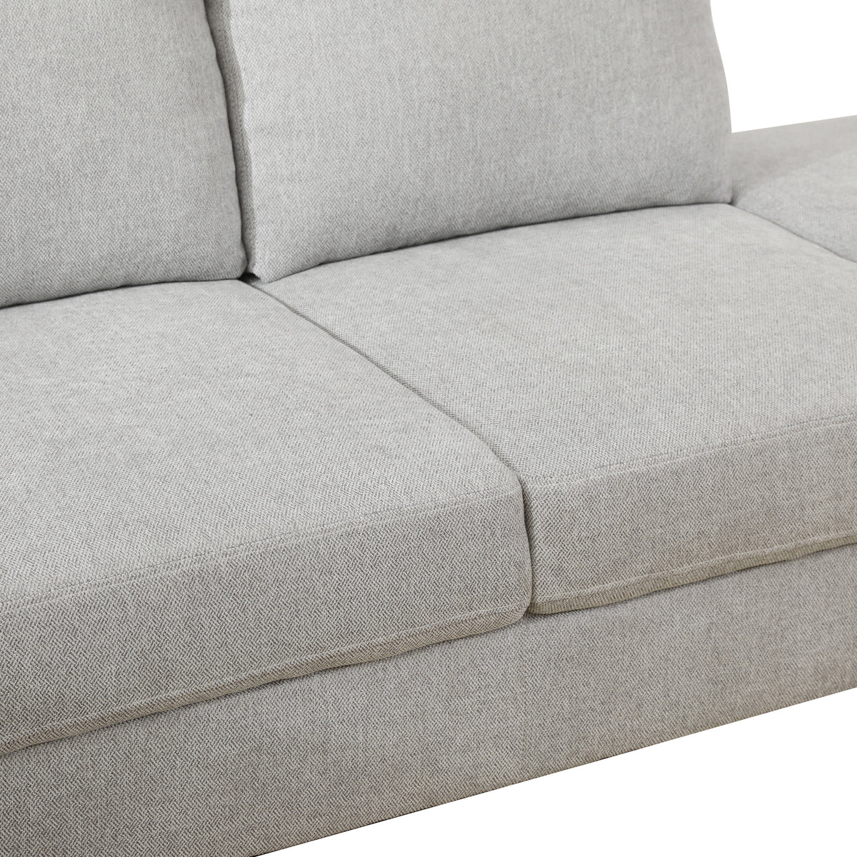 Conjunto de sofá de 2 piezas para sala de estar con pelusa en gris y blanco de Ainehome