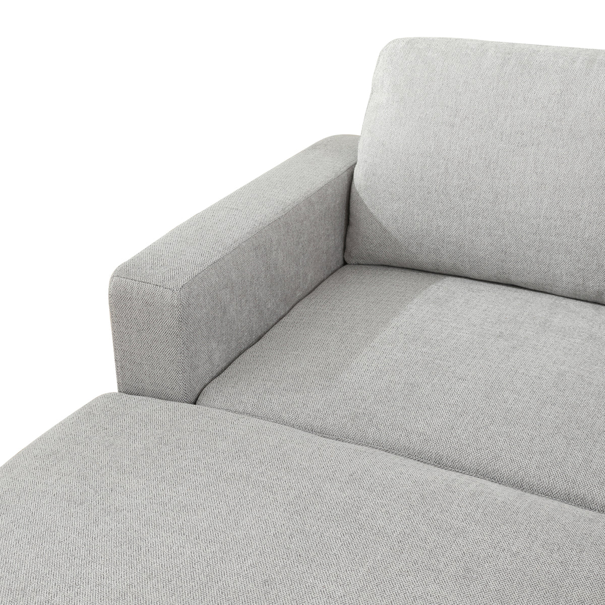 Conjunto de sofá de 2 piezas para sala de estar con pelusa en gris y blanco de Ainehome