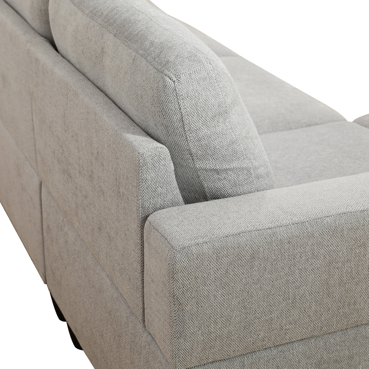 Conjunto de sofá de 2 piezas para sala de estar con pelusa en gris y blanco de Ainehome