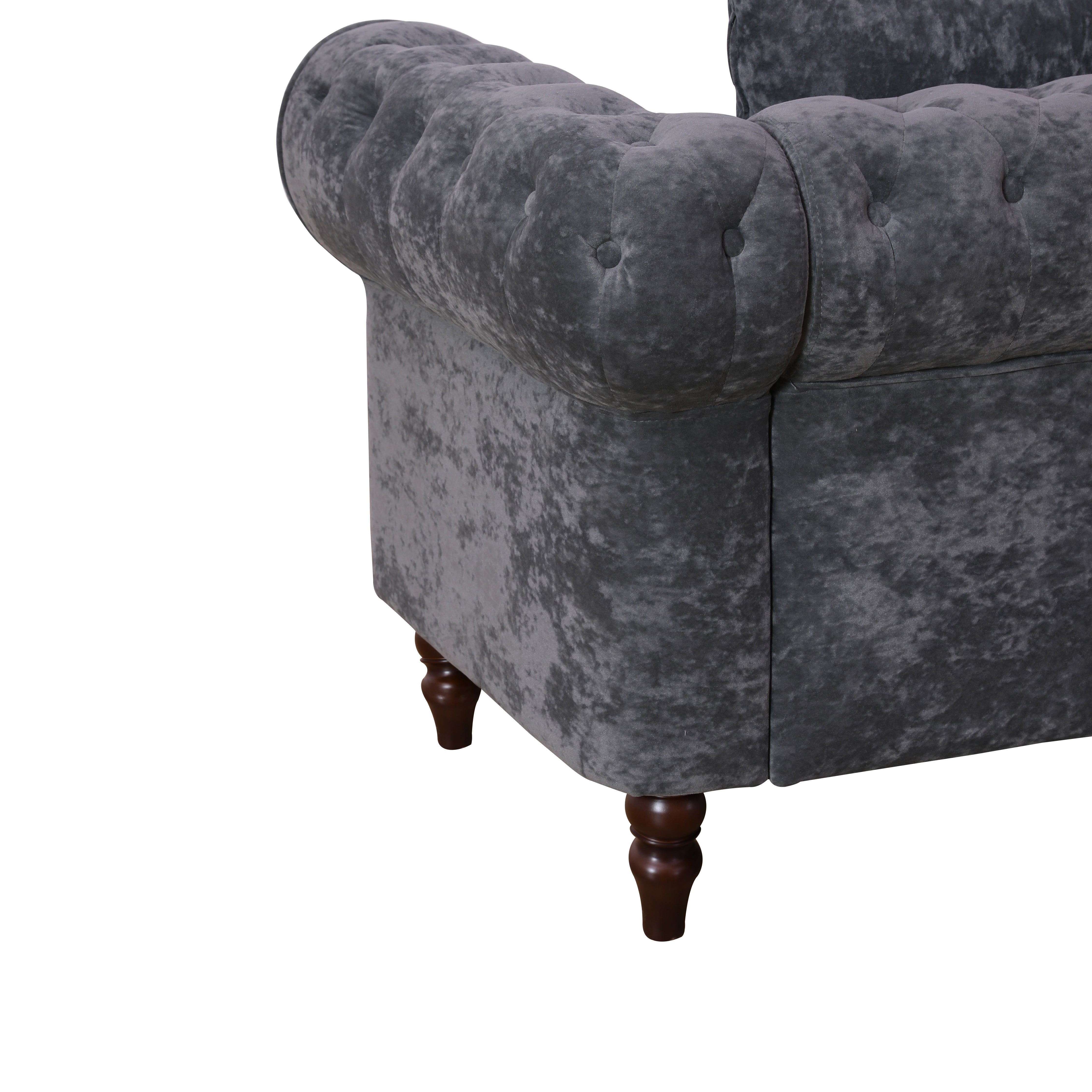 Ainehome Dark Gray Flannelette 2-Piece Couch Living Room Sofa Set