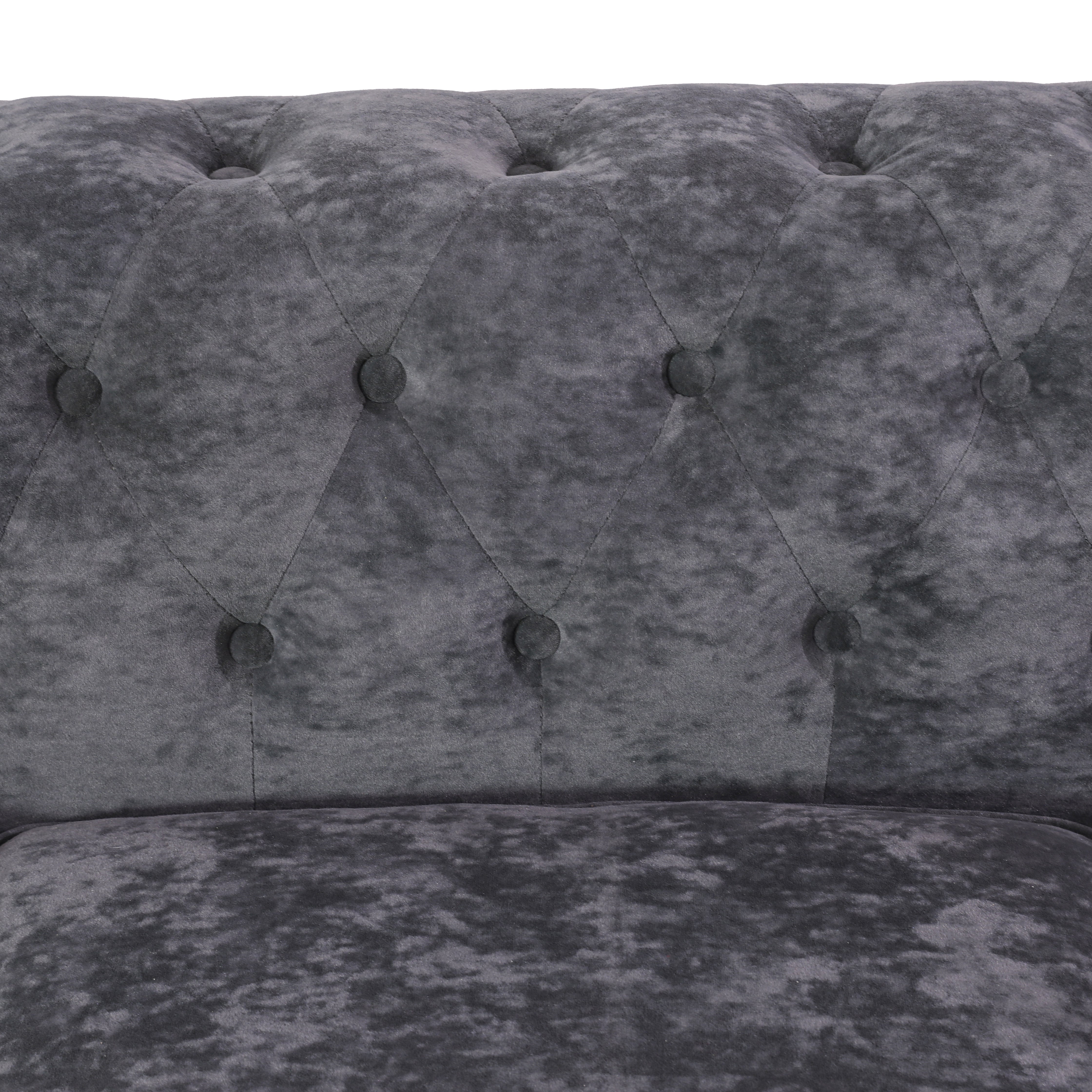 Ainehome Dark Gray Flannelette 2-Piece Couch Living Room Sofa Set