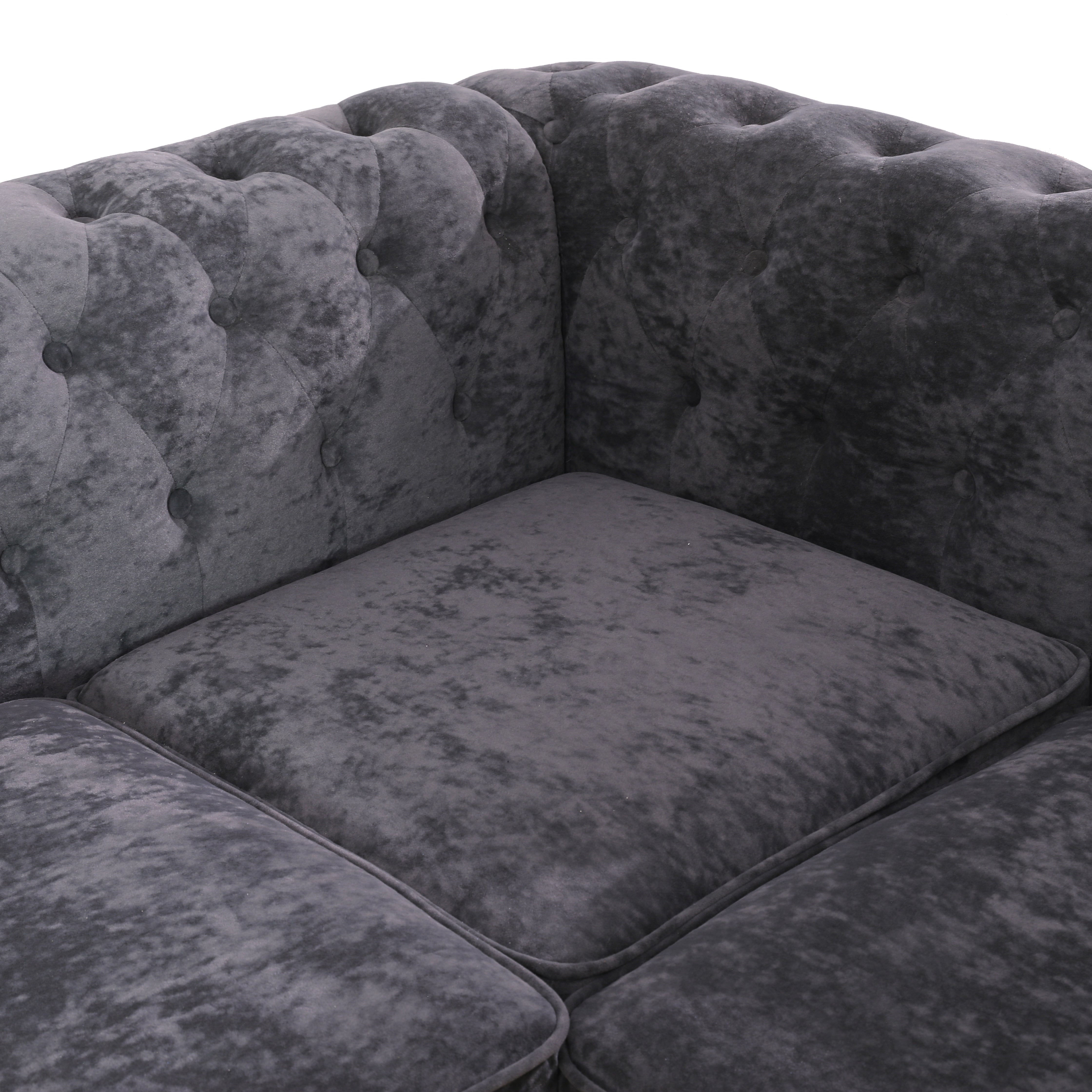 Ainehome Dark Gray Flannelette 2-Piece Couch Living Room Sofa Set