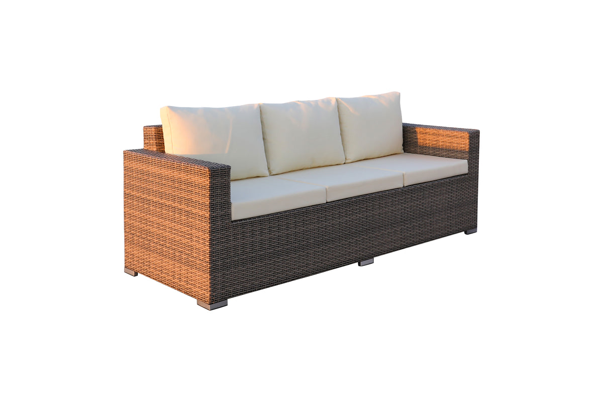 White and Gray Polyethylene and Iron 5-Piece Outdoor Sofa Set - product image 3