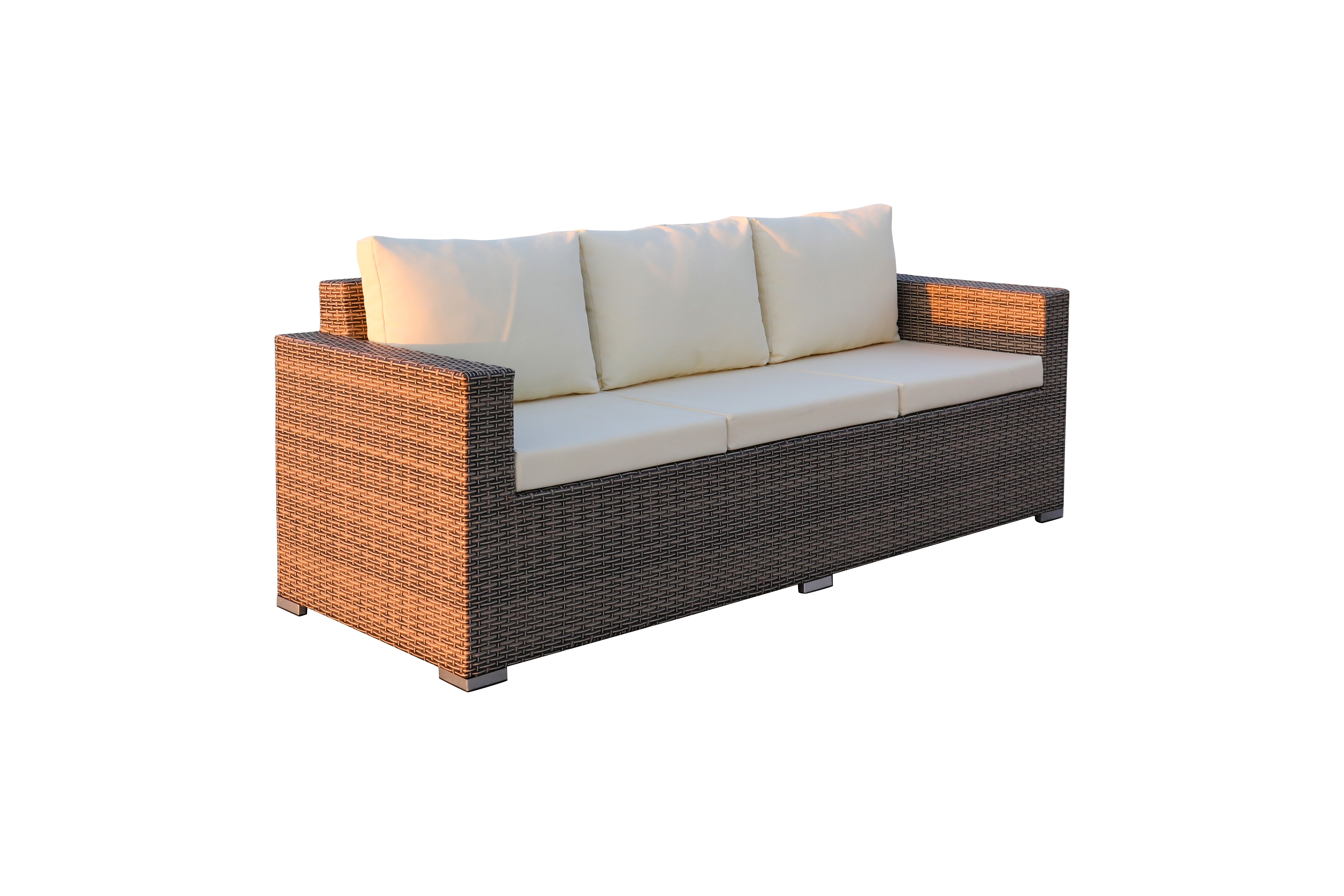 Conjunto de sofás para exteriores de 5 piezas de polietileno (PE) y hierro gris de Ainehome