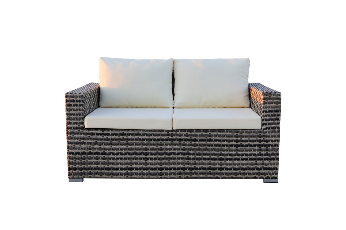 White and Gray Polyethylene and Iron 5-Piece Outdoor Sofa Set - product image 4