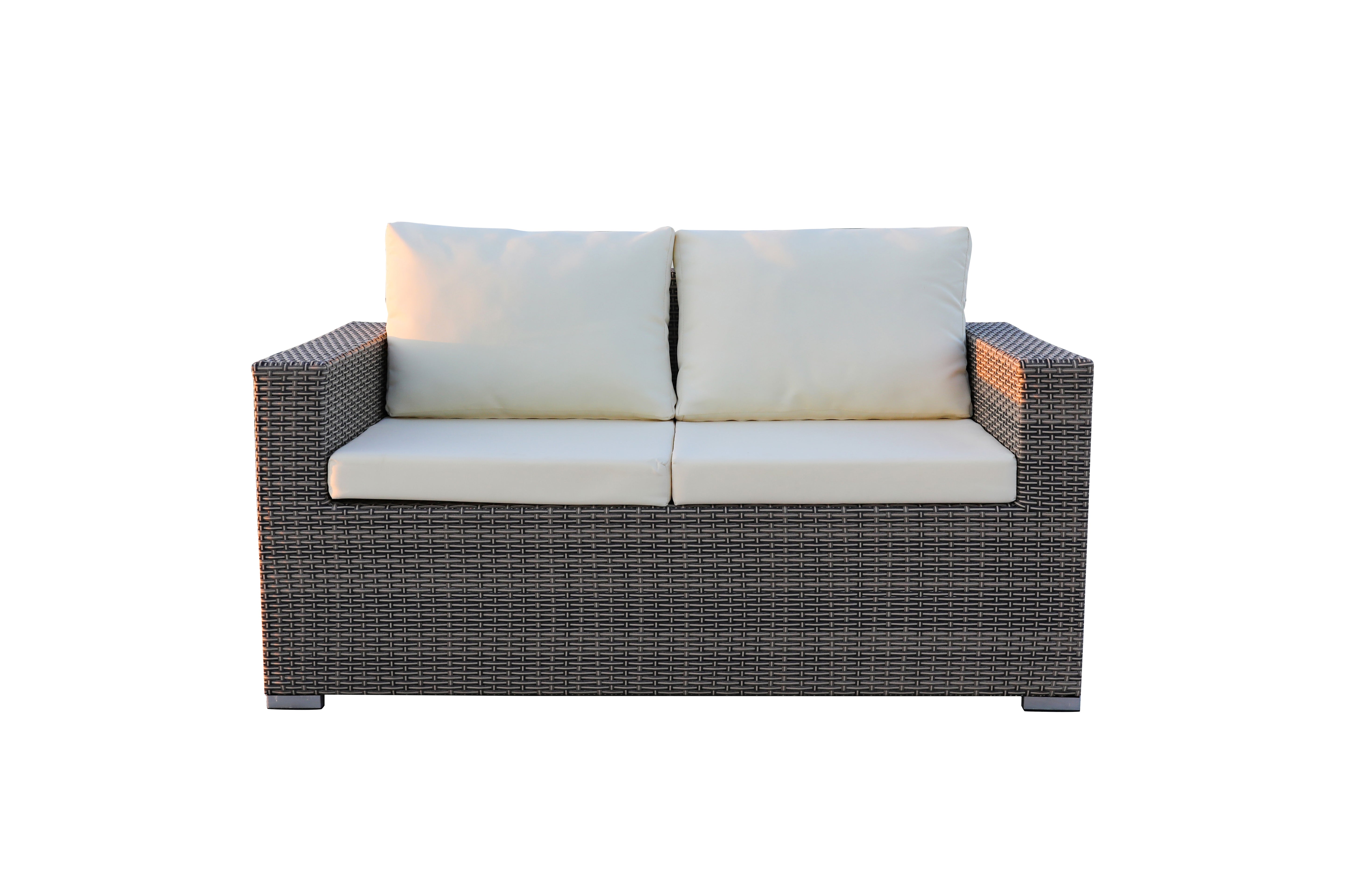 Conjunto de sofás para exteriores de 5 piezas de polietileno (PE) y hierro gris de Ainehome