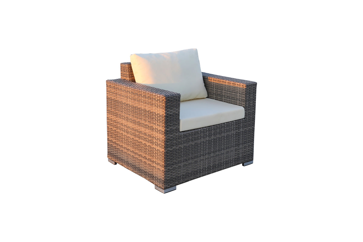 White and Gray Polyethylene and Iron 5-Piece Outdoor Sofa Set - product image 5