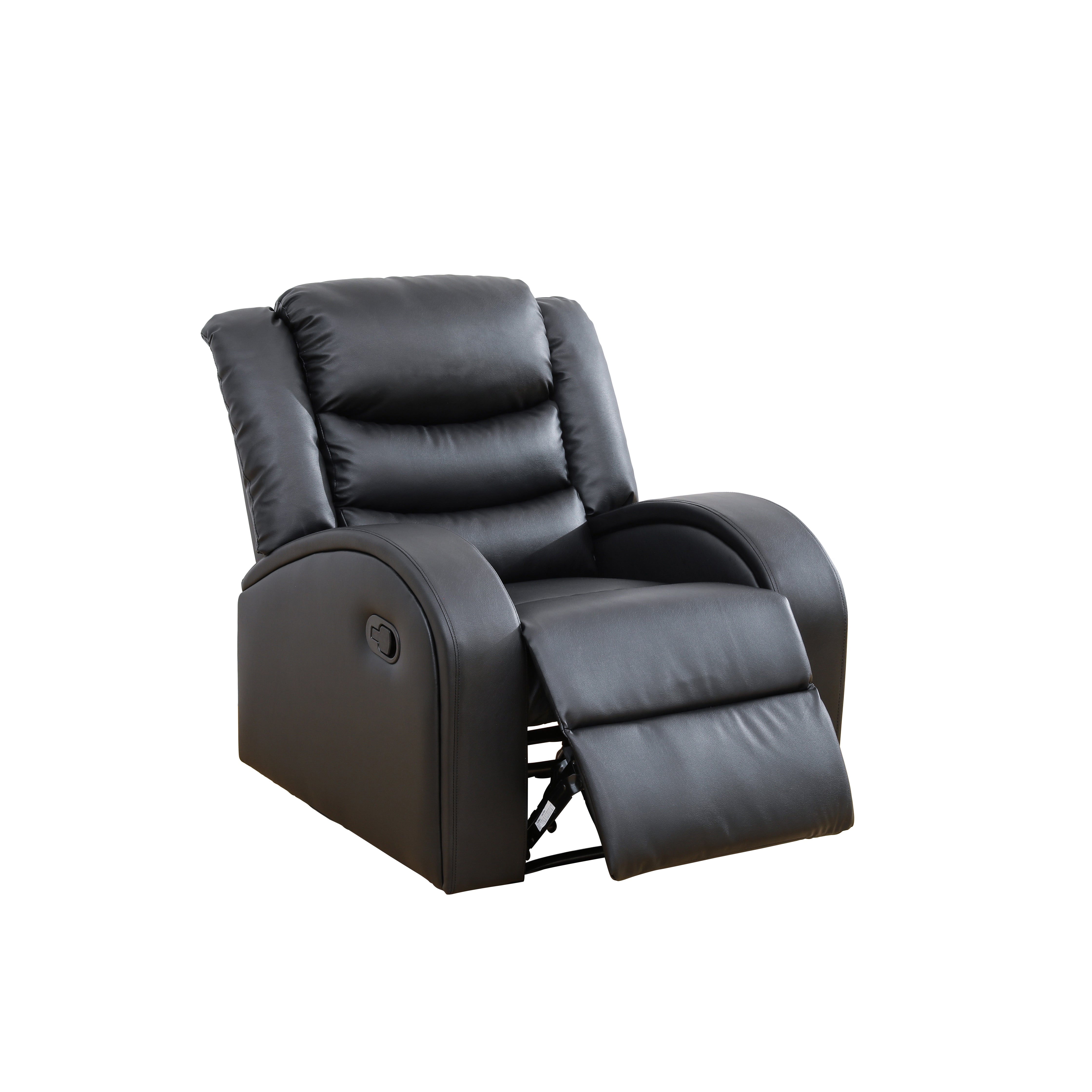 Ainehome Black Faux Synthetic Leather Chair Living Room Sofa
