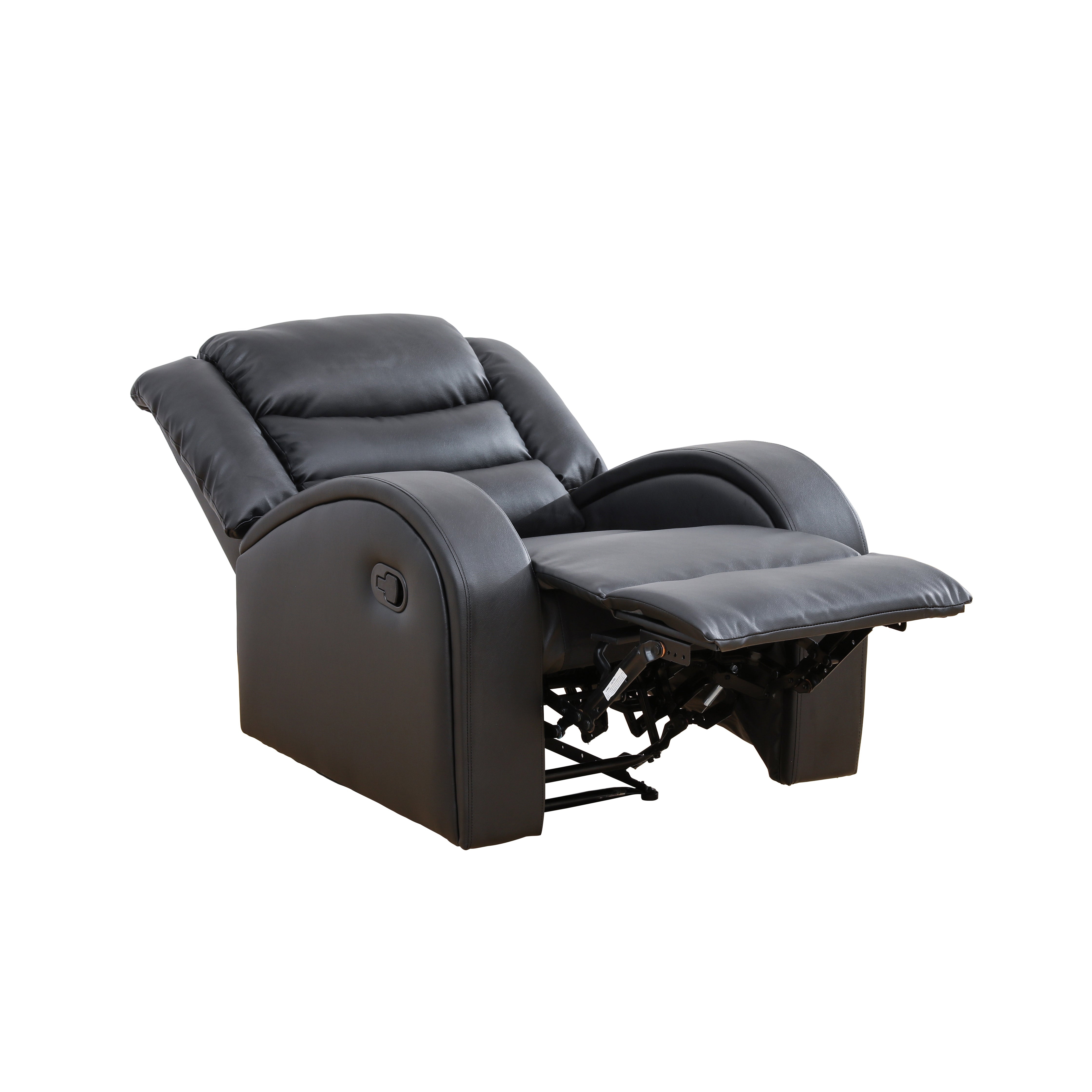 Ainehome Black Faux Synthetic Leather Chair Living Room Sofa