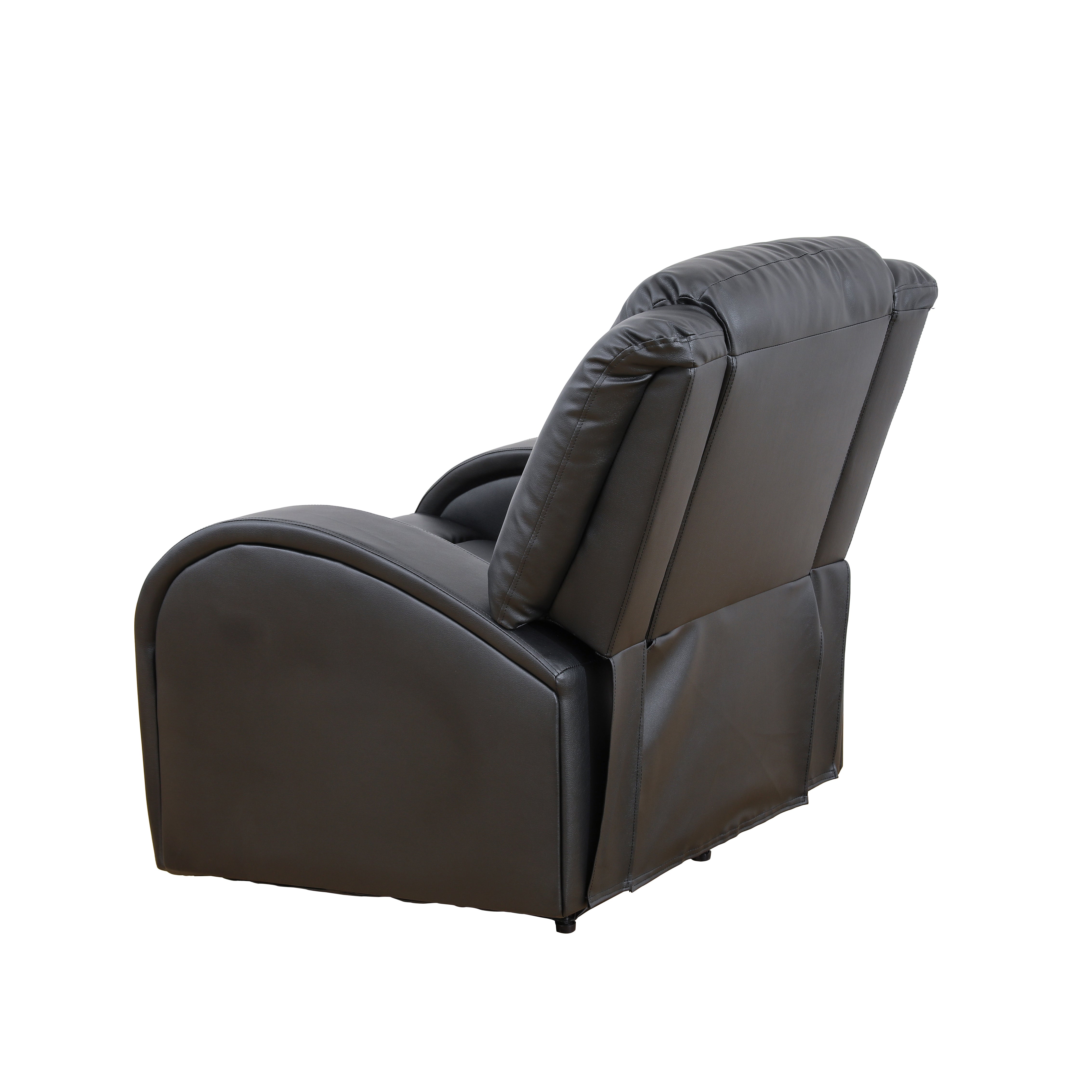 Ainehome Black Faux Synthetic Leather Chair Living Room Sofa