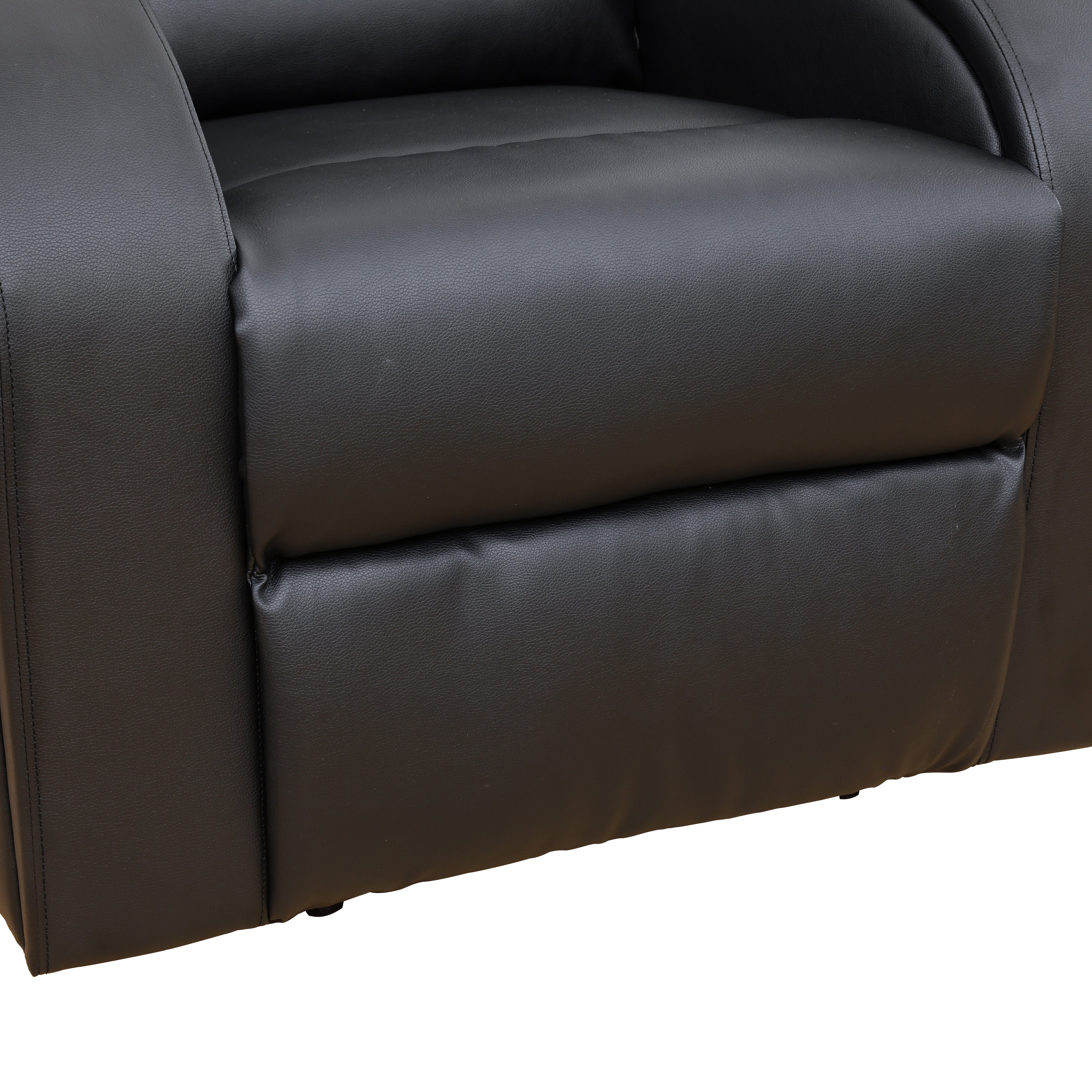 Ainehome Black Faux Synthetic Leather Chair Living Room Sofa