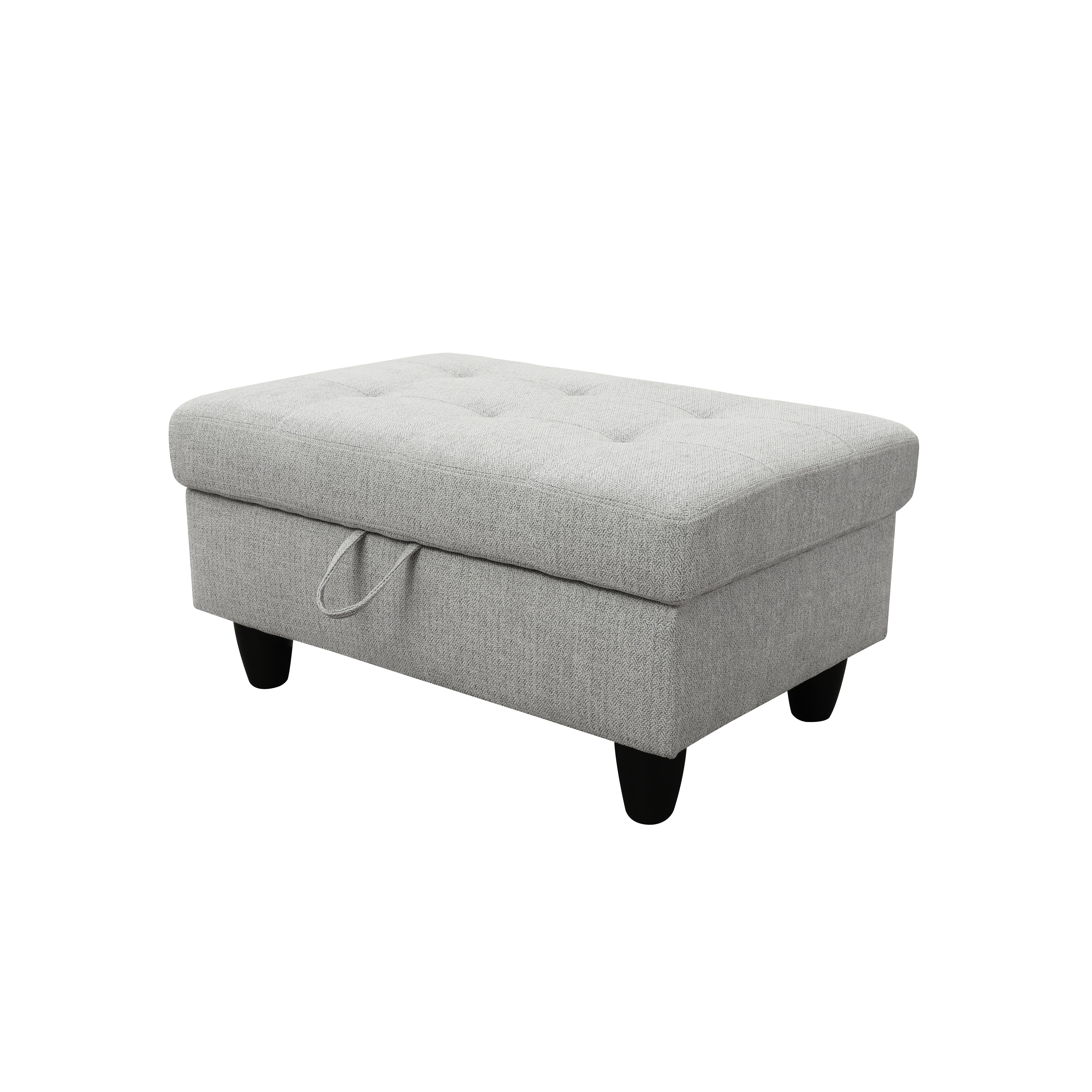 Ainehome Grey Flannel Storage Ottoman Living Room Sofa