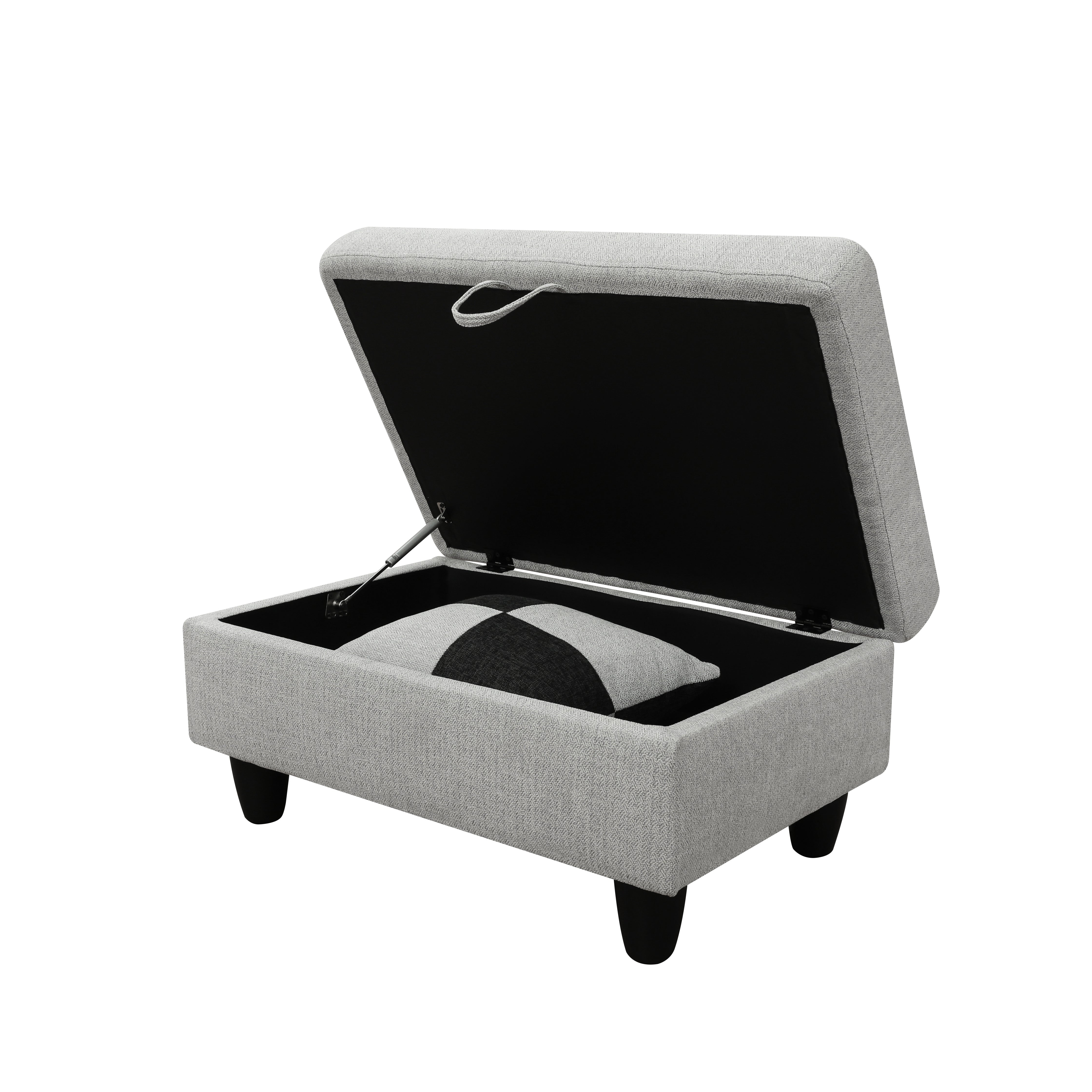 Ainehome Grey Flannel Storage Ottoman Living Room Sofa