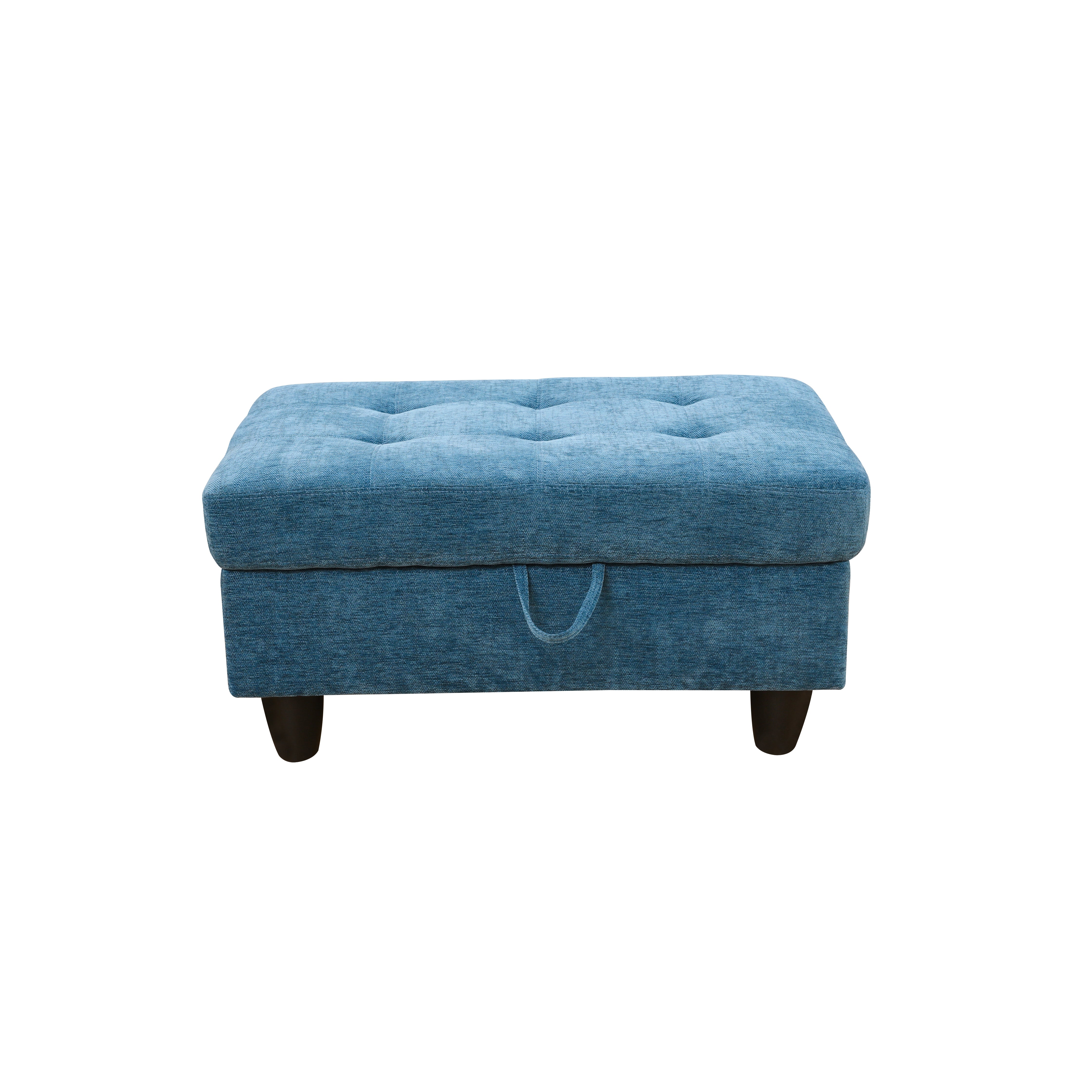 Ainehome Blue Flannel Storage Ottoman Living Room Sofa