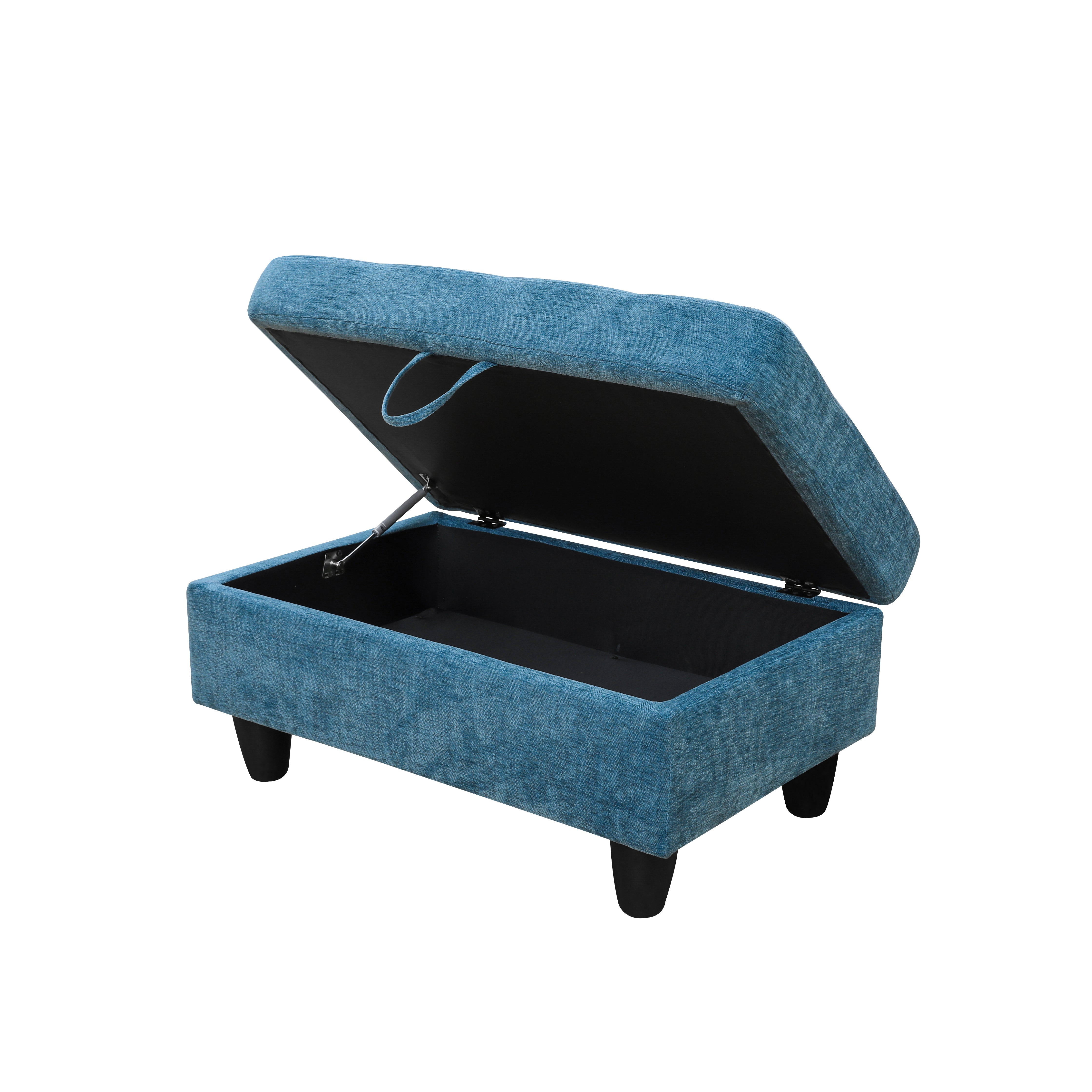 Ainehome Blue Flannel Storage Ottoman Living Room Sofa