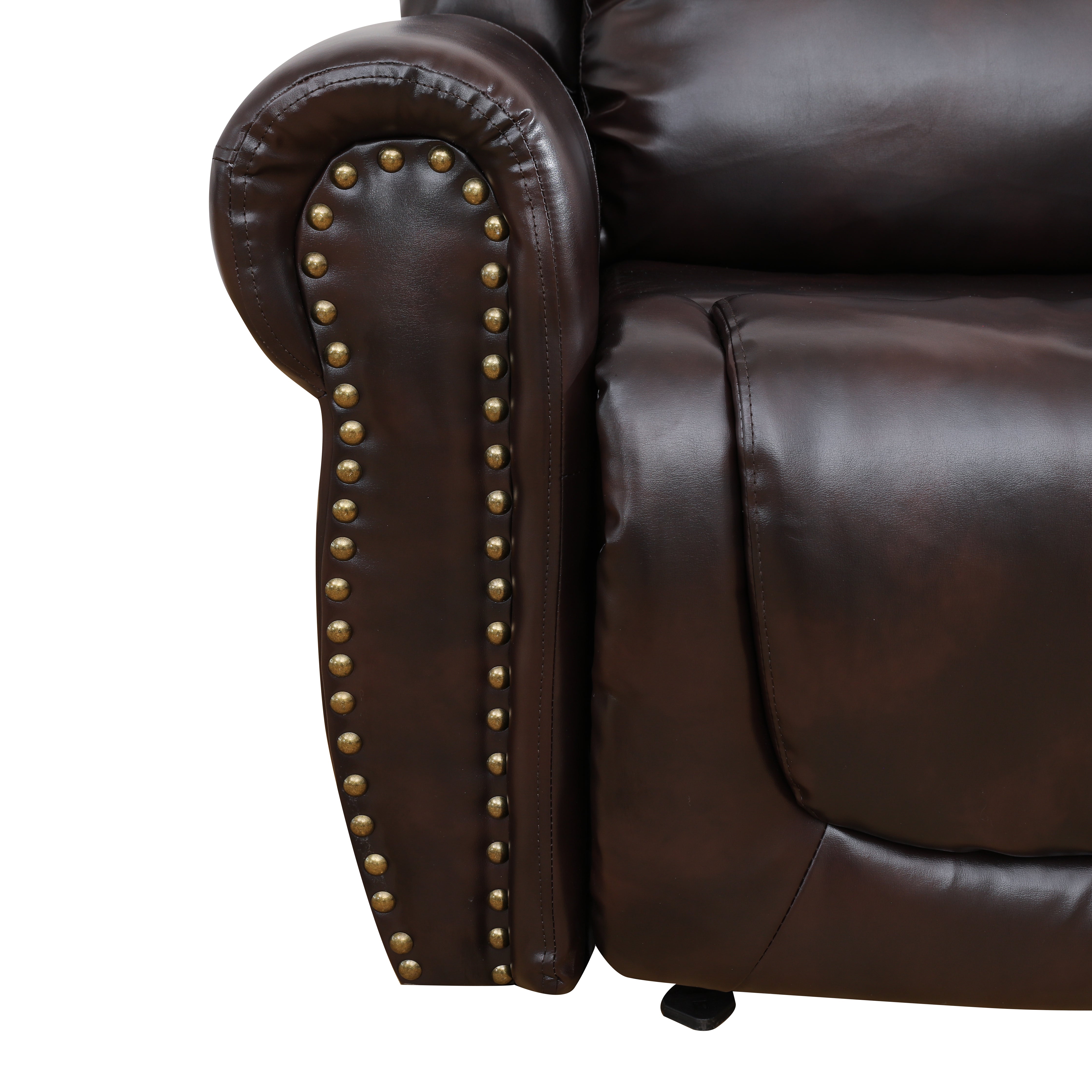 Ainehome Espresso Semi PU Synthetic Leather Unit Sofa Living Room Sofa
