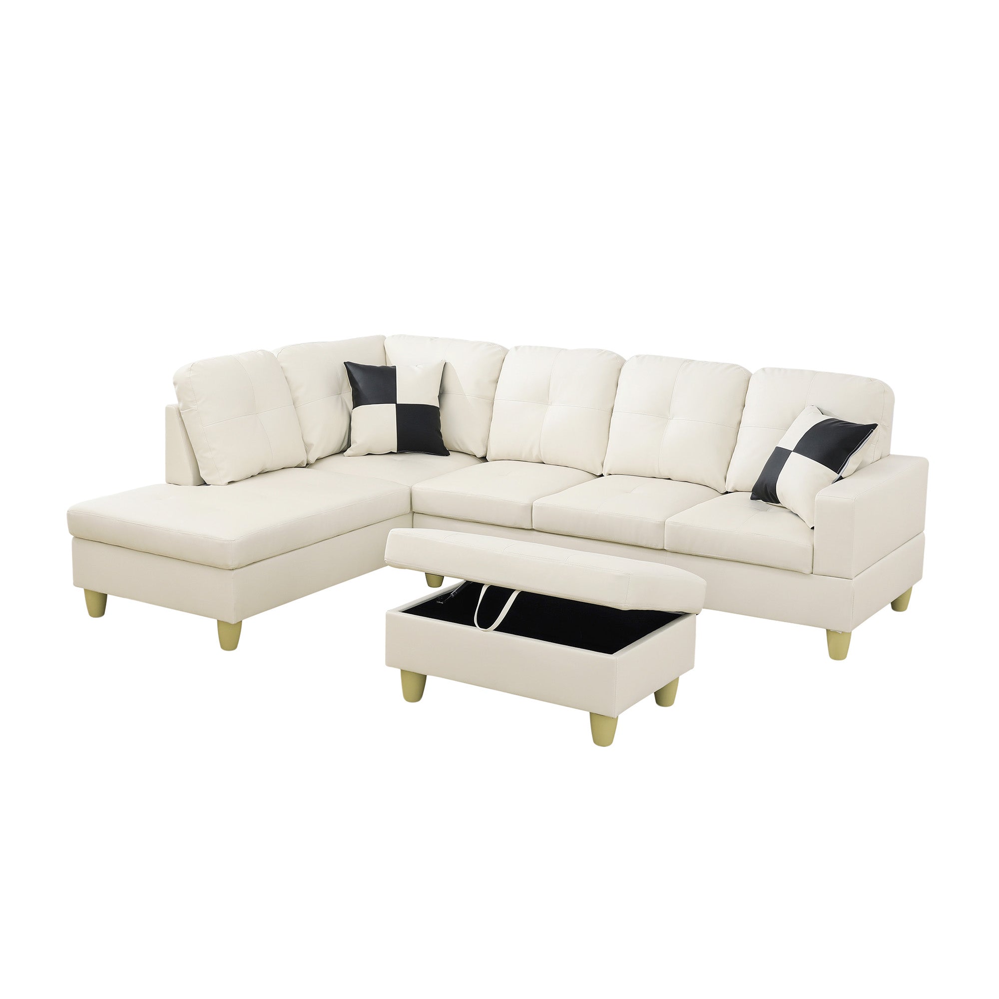 Ainehome Faux Leather L-Shaped 2/3-Piece two seats three seats Sofa Living Room Sofa Set