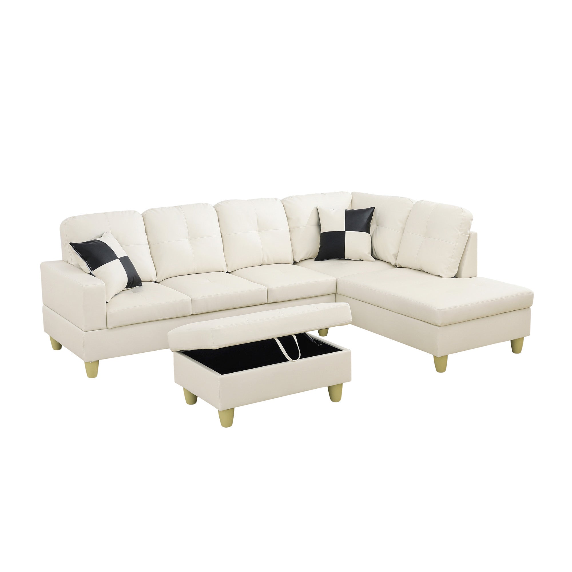 Ainehome Faux Leather L-Shaped 2/3-Piece two seats three seats Sofa Living Room Sofa Set